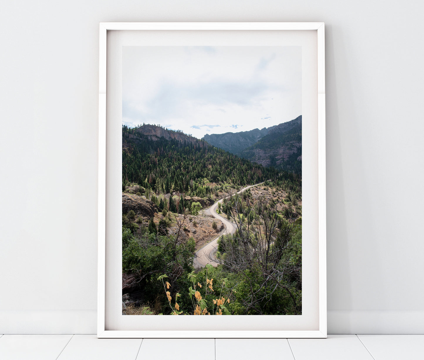 Ouray Colorado Mountain Road Landscape Photo Print (Vertical) | Boho Wall Art