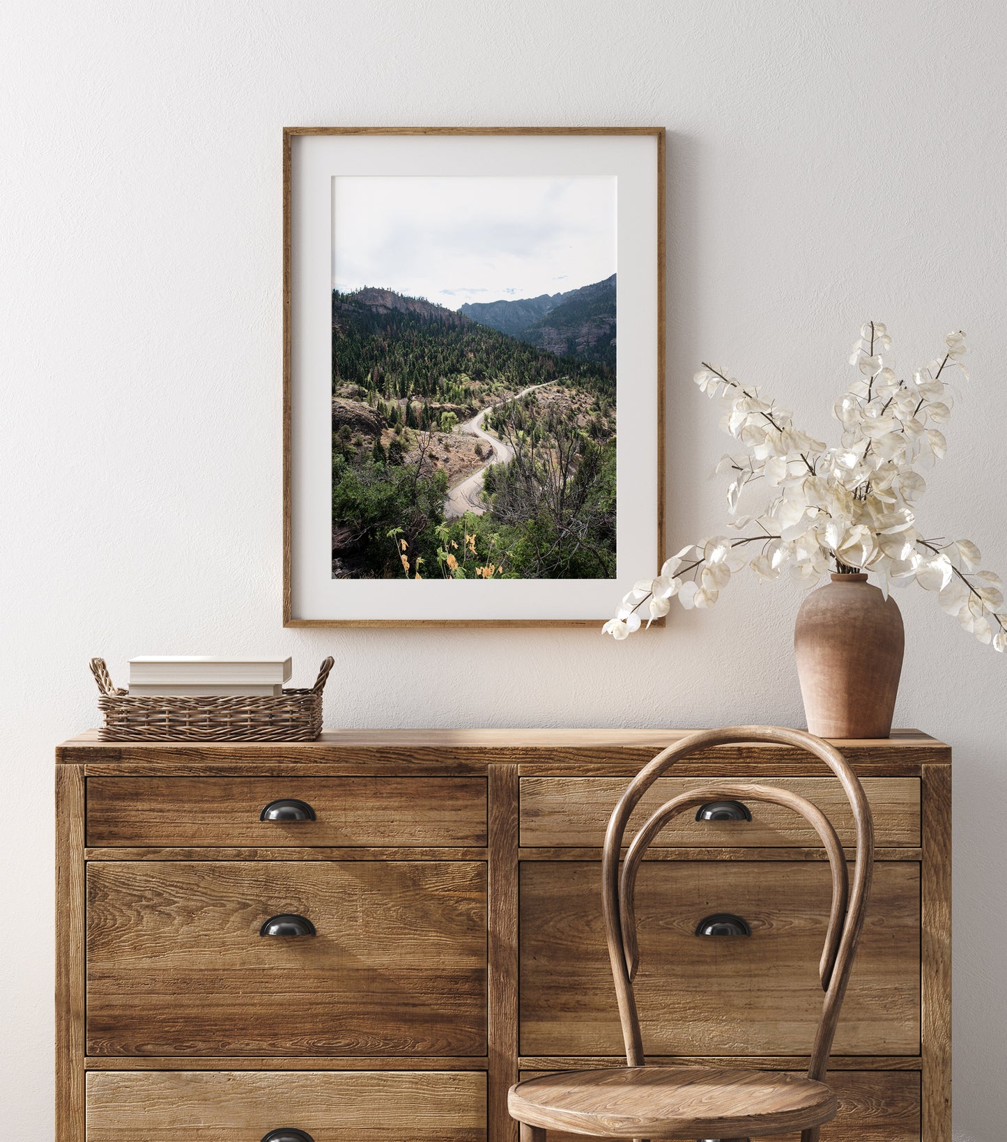 Ouray Colorado Mountain Road Landscape Photo Print (Vertical) | Boho Wall Art