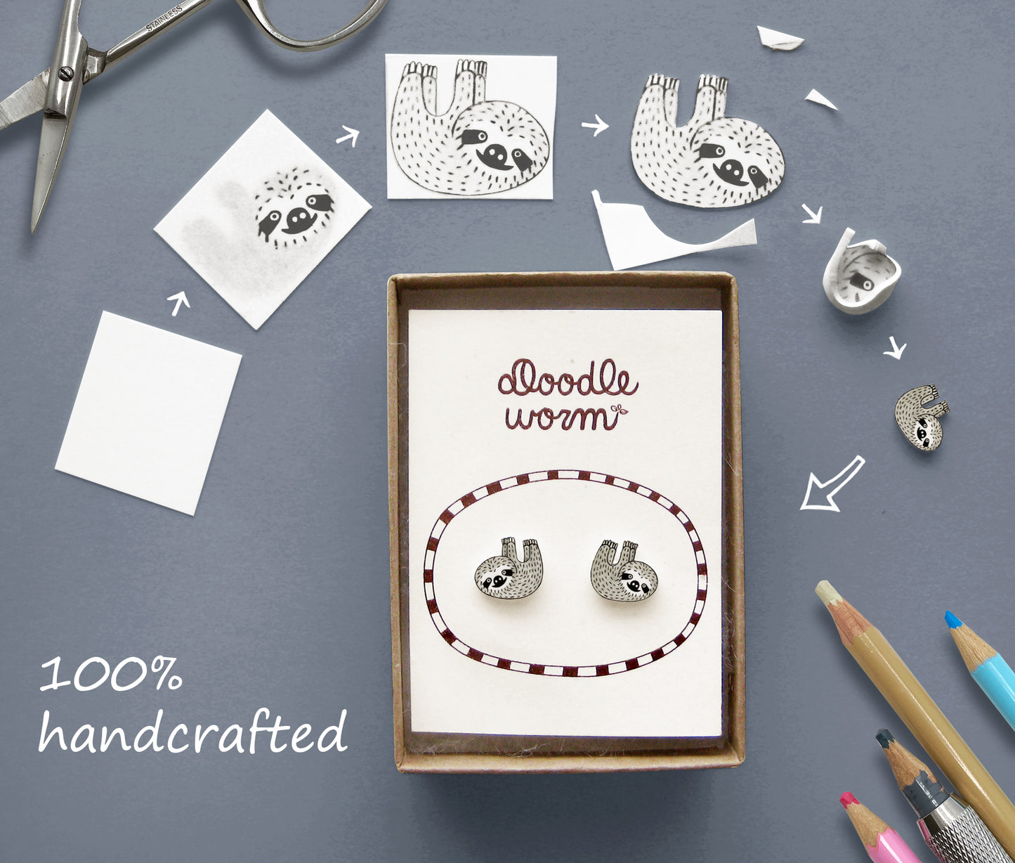 Tiny Brindle Boxer Stud Earrings | Hypoallergenic Dog Lover Jewelry