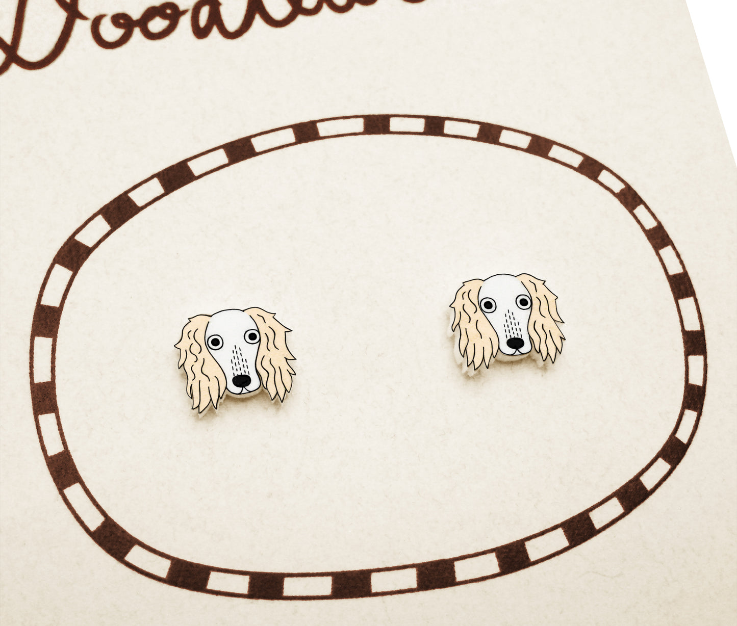 Tiny White Saluki Stud Earrings | Hypoallergenic Unique Dog Jewelry