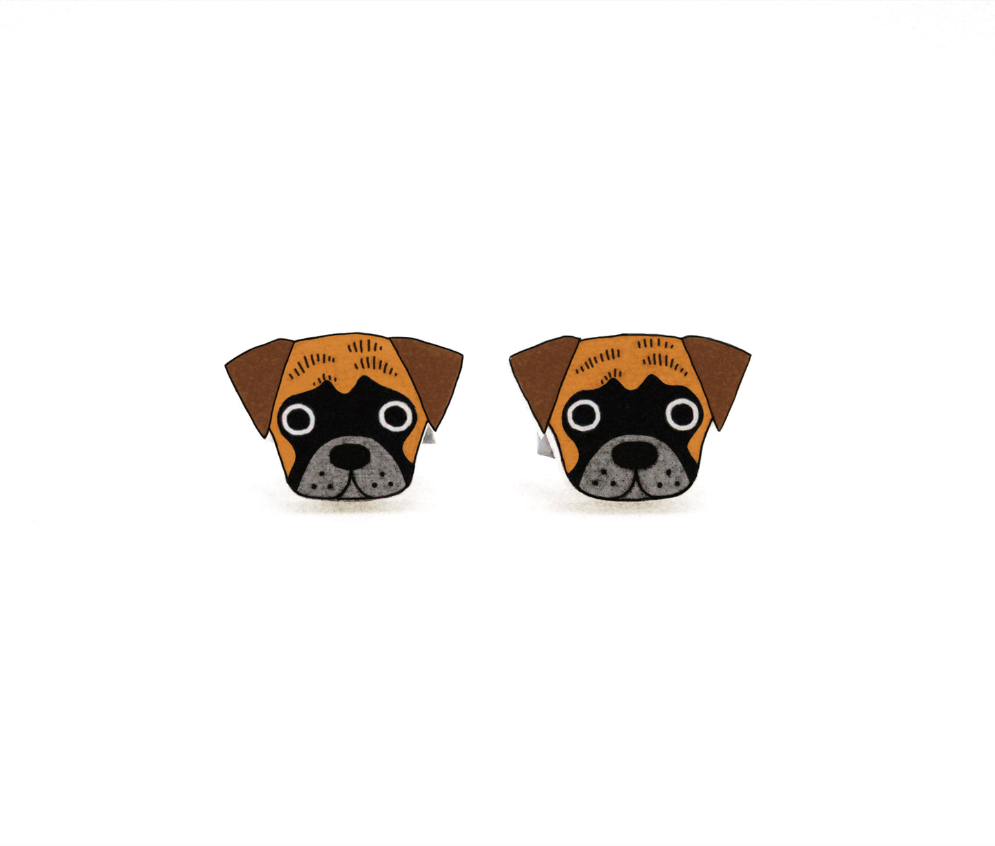 Tiny Brindle Boxer Stud Earrings | Hypoallergenic Dog Lover Jewelry
