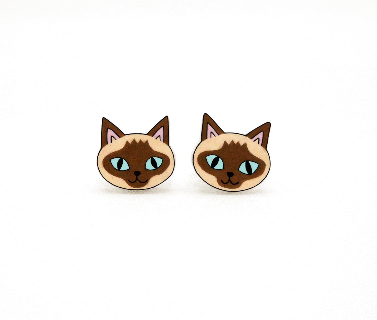 Tiny Siamese Cat Stud Earrings | Hypoallergenic Cat Lover Gift
