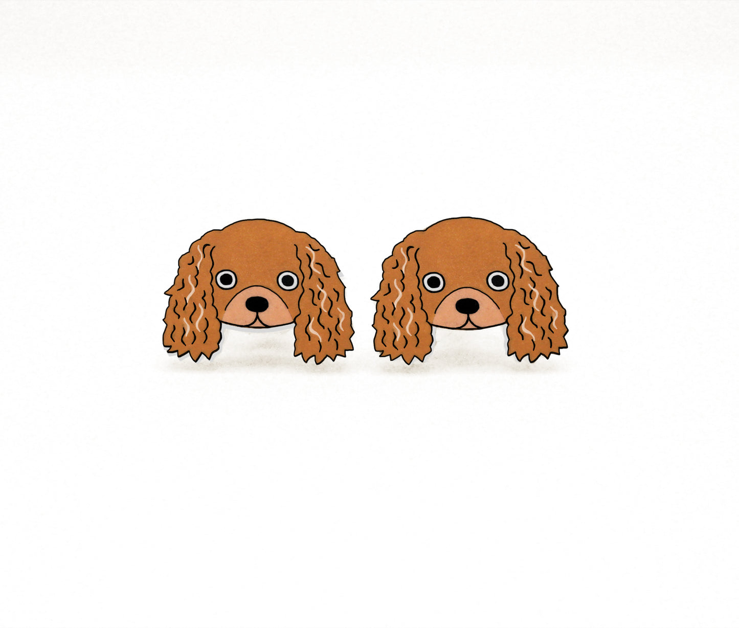 Tiny Ruby Cavalier King Charles Spaniel Stud Earrings | Hypoallergenic Handmade Dog Jewerly