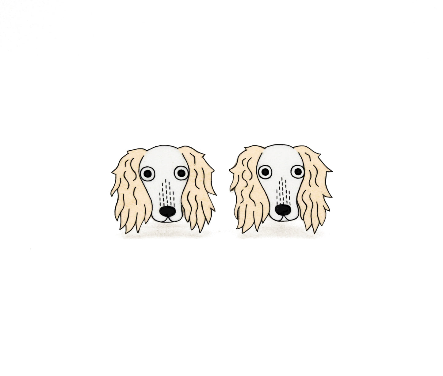 Tiny White Saluki Stud Earrings | Hypoallergenic Unique Dog Jewelry