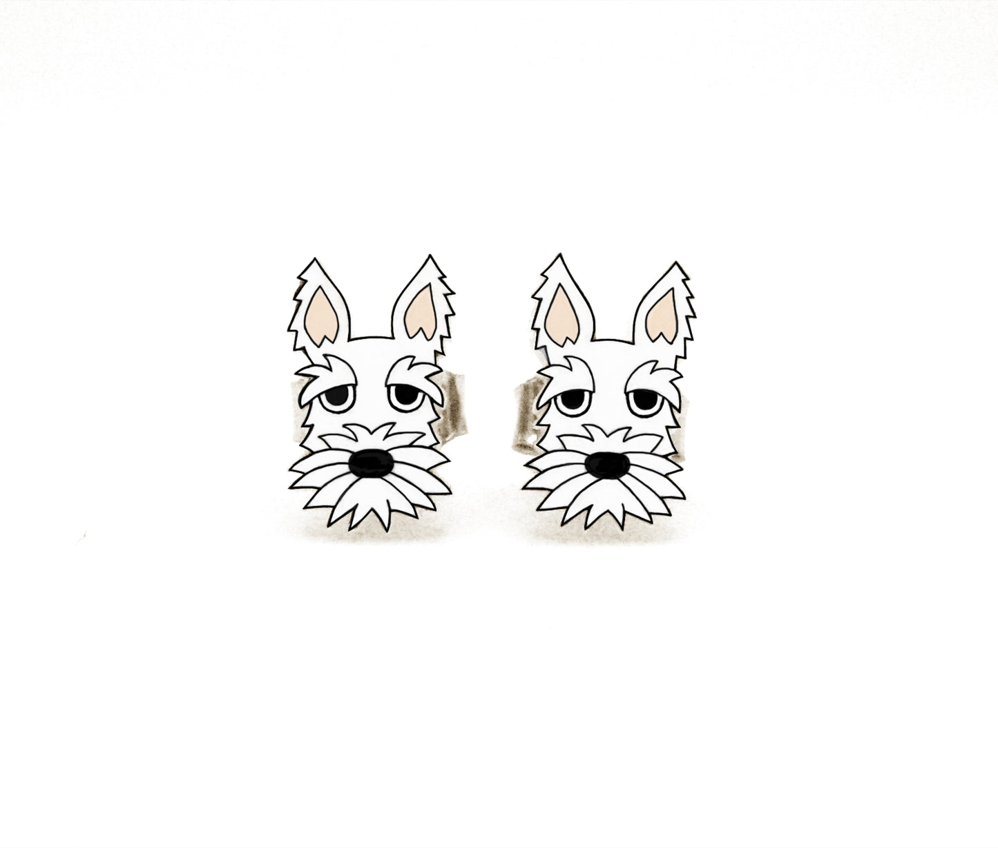 Tiny White Scottish Terrier Stud Earrings | Hypoallergenic Dog Jewelry