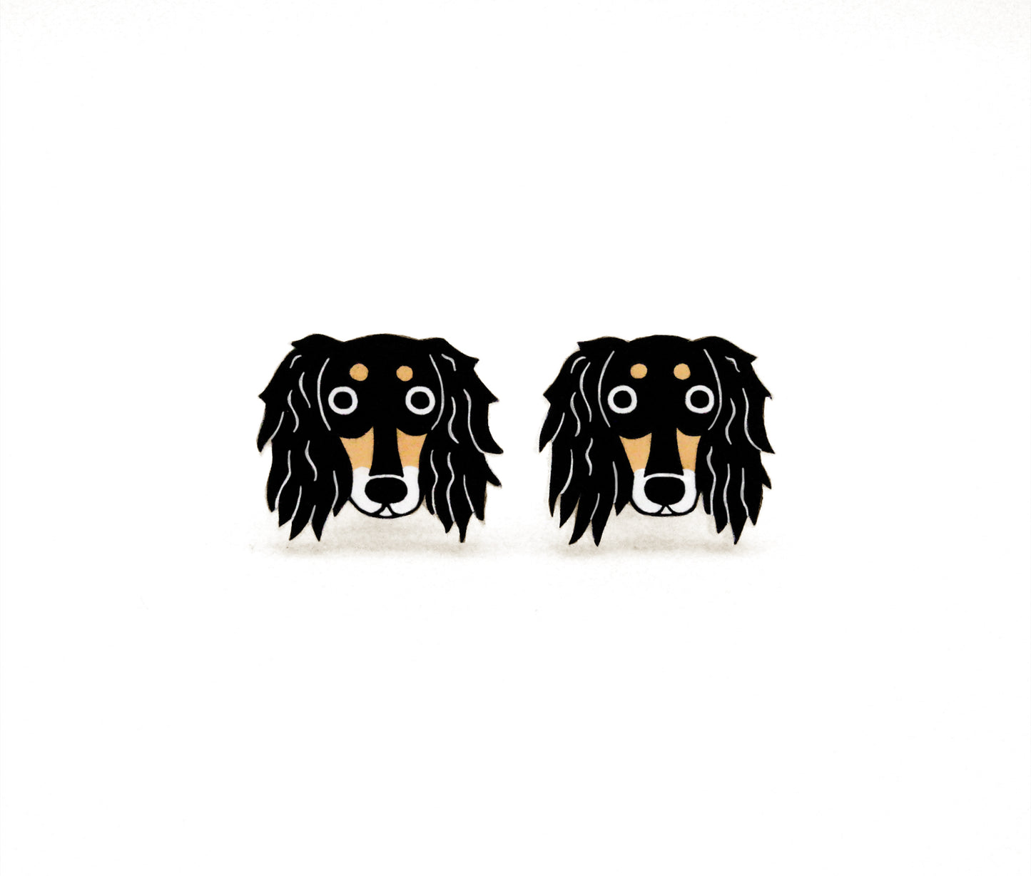 Tiny Tricolor Saluki Stud Earrings | Hypoallergenic Handcrafted Dog jewelry