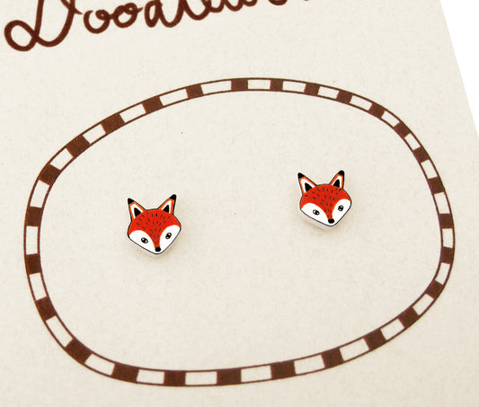 Tiny Fox Stud Earrings | Hypoallergenic Woodland Jewelry