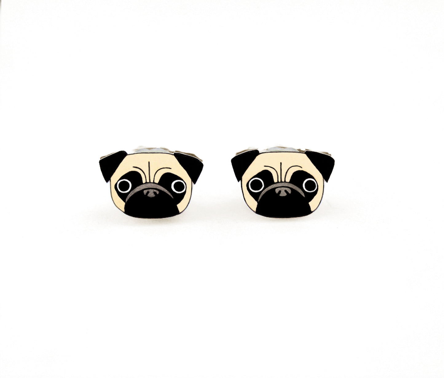 Tiny Fawn Pug Stud Earrings | Hypoallergenic Dog Lover Gift