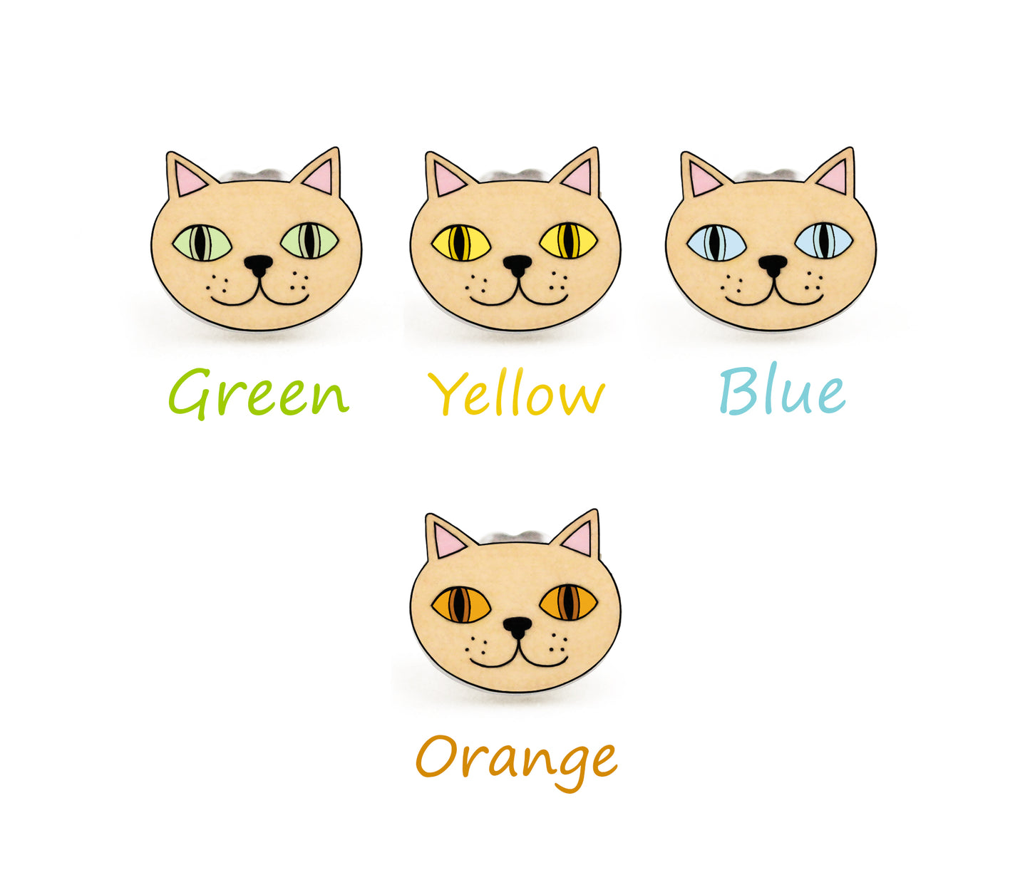Tiny Cream British Shorthair Cat Stud Earrings | Hypoallergenic Cat Jewelry