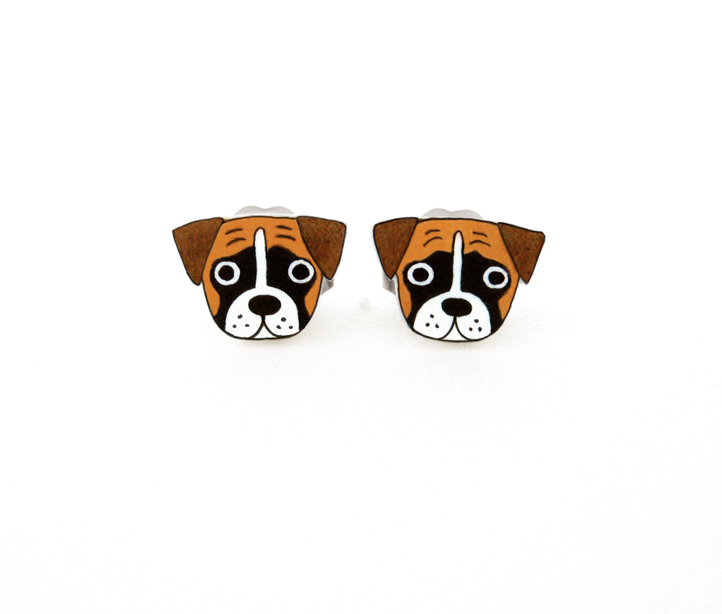 Tiny Boxer Stud Earrings | Hypoallergenic Dog Mom Gift