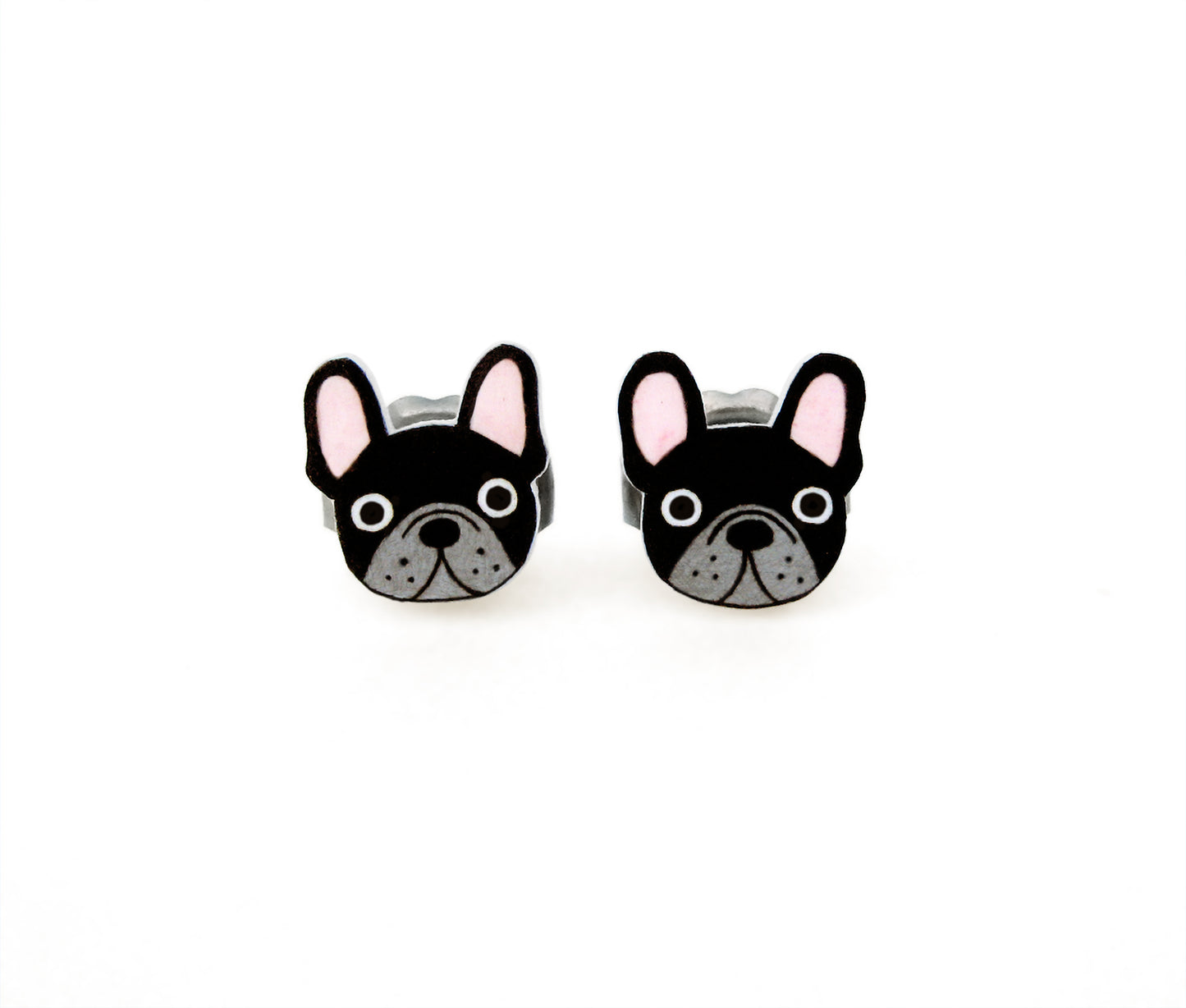 Tiny Black French Bulldog Stud Earrings | Hypoallergenic Dog Mom Gift