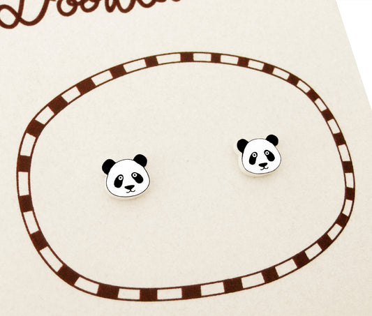 Tiny Panda Stud Earrings | Hypoallergenic Handmade Jewelry