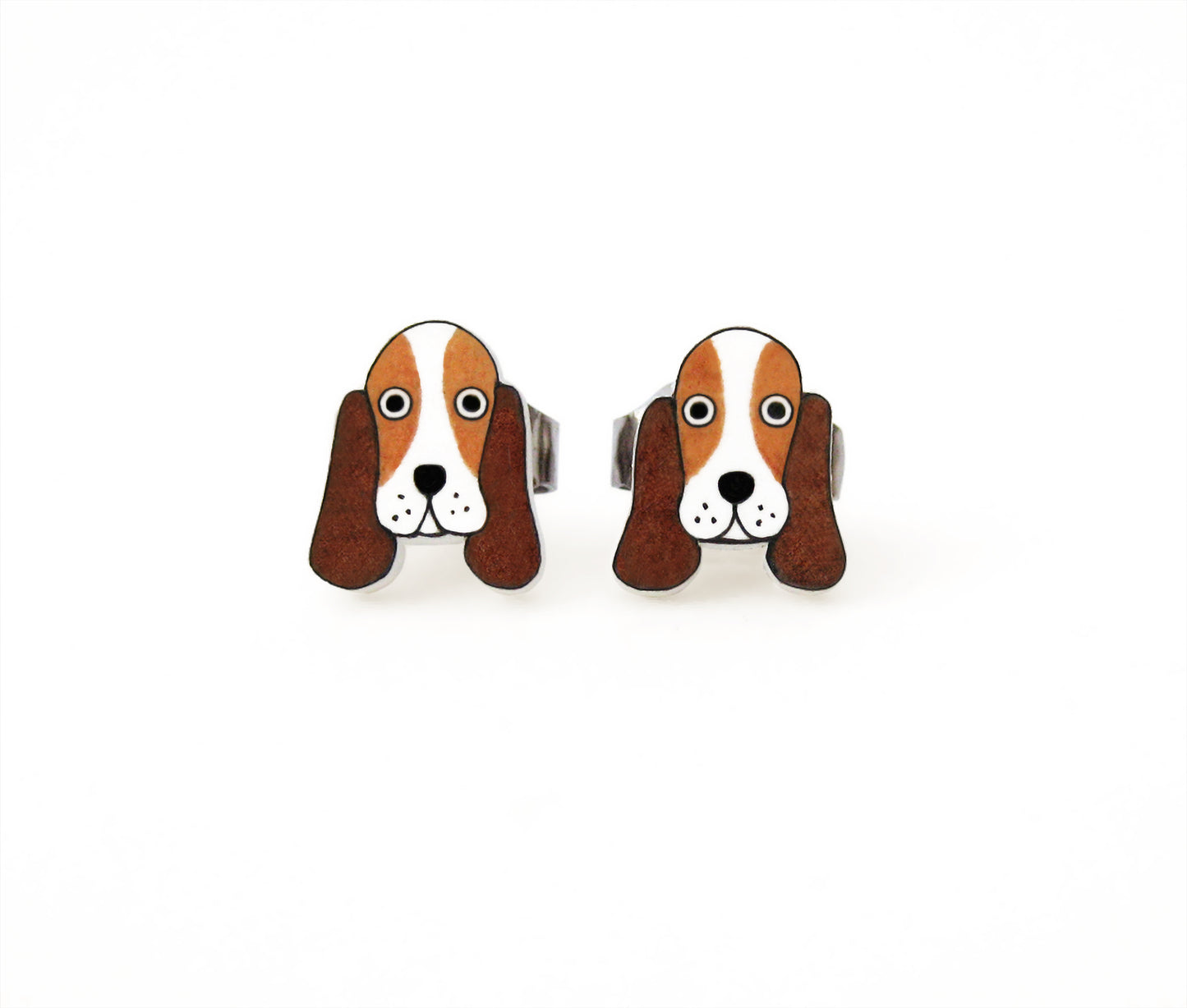 Tiny Basset Hound Stud Earrings | Hypoallergenic Dog Lover Gift