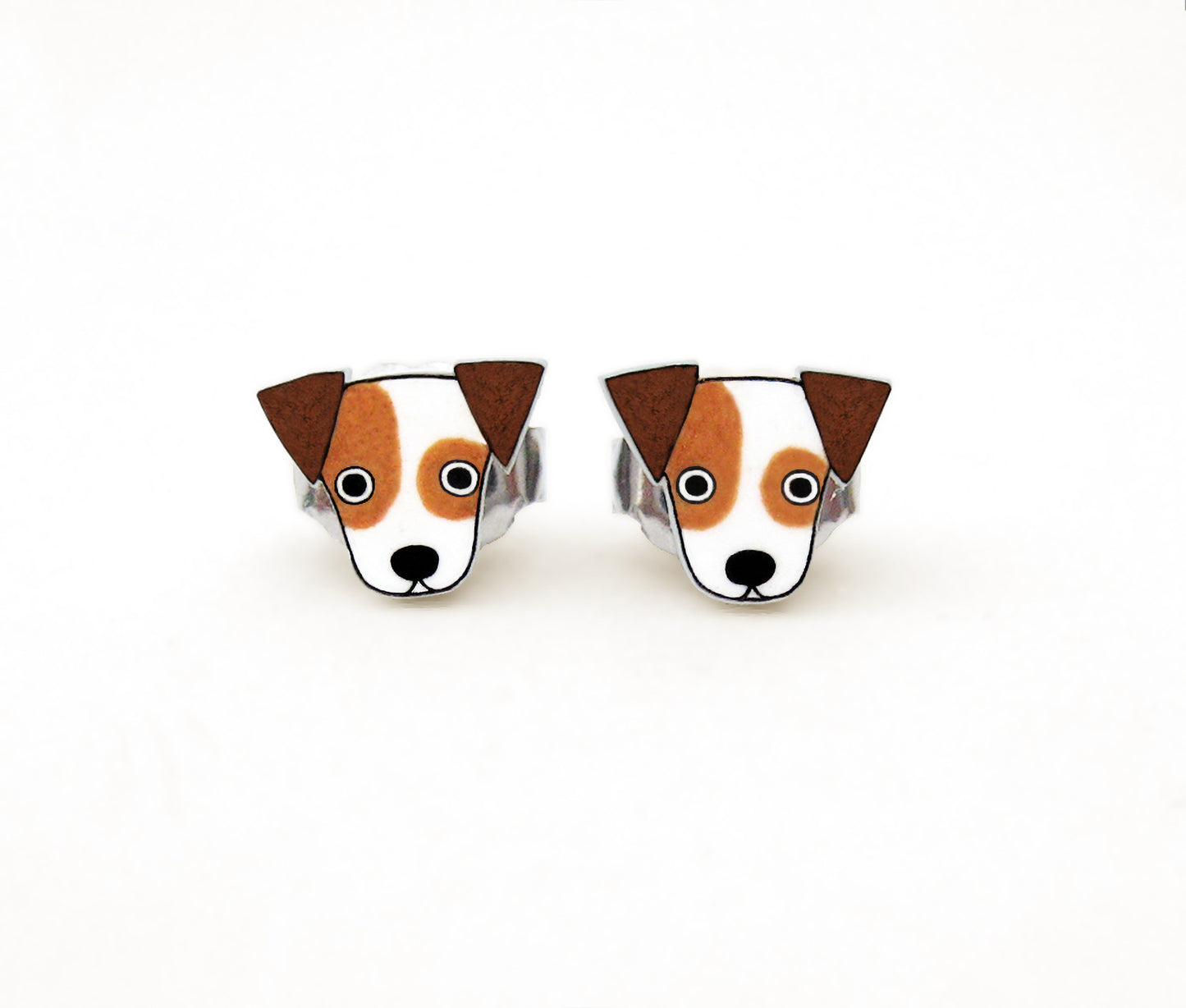 Tiny Jack Russell Terrier Stud Earrings | Hypoallergenic Handmade Dog Jewelry