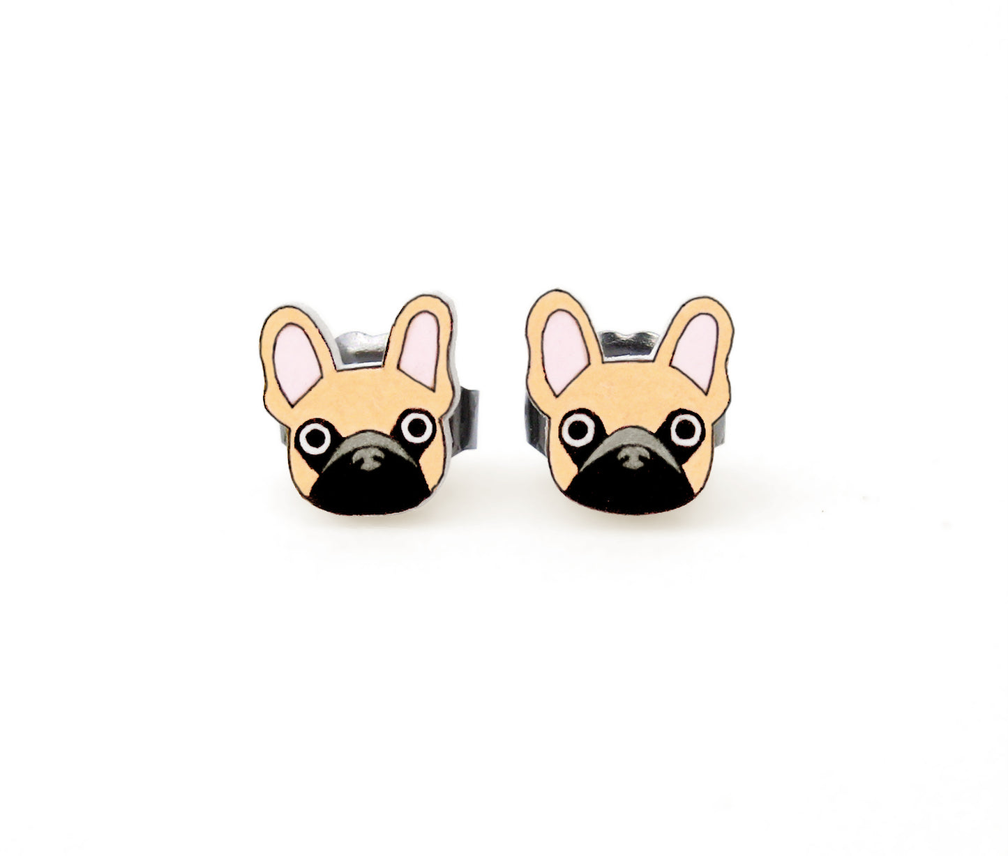 Tiny Fawn French Bulldog Stud Earrings | Hypoallergenic Dog Jewelry