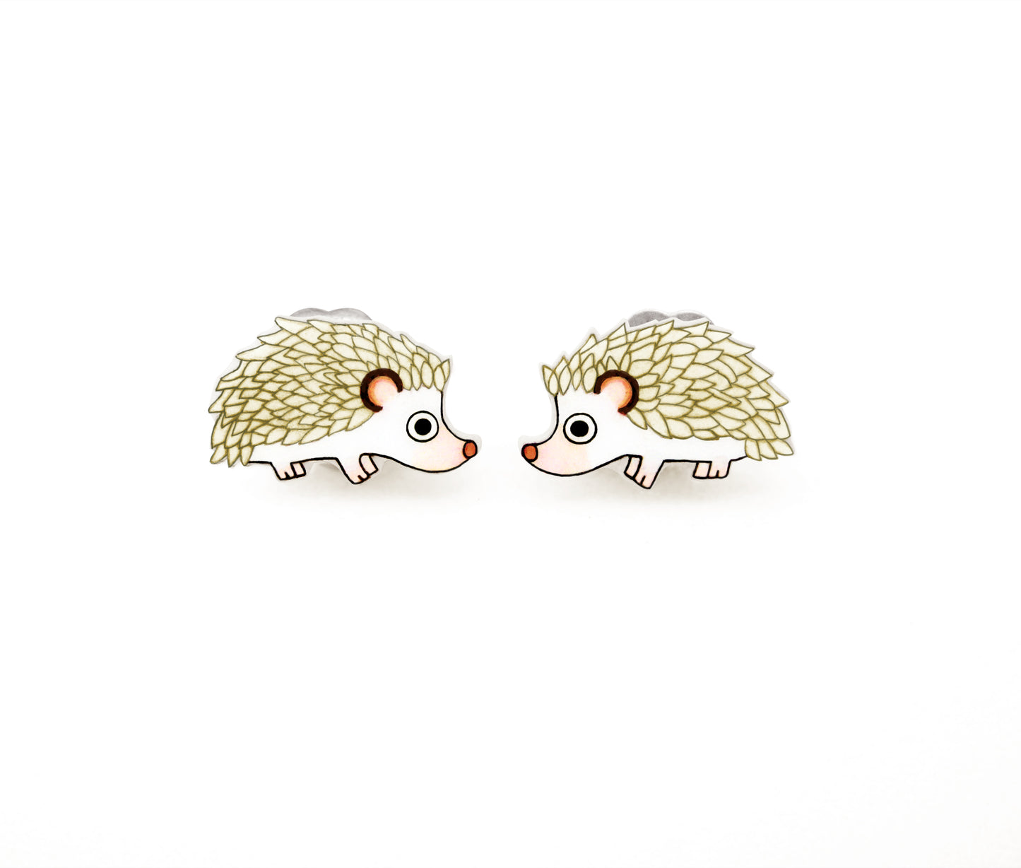 Tiny White Hedgehog Stud Earrings | Hypoallergenic Pet Jewelry