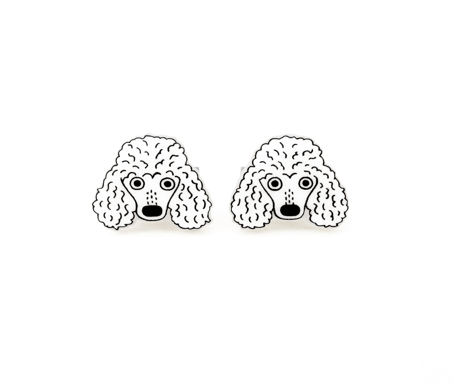Tiny White Poodle Stud Earrings | Hypoallergenic Unique Dog Jewelry