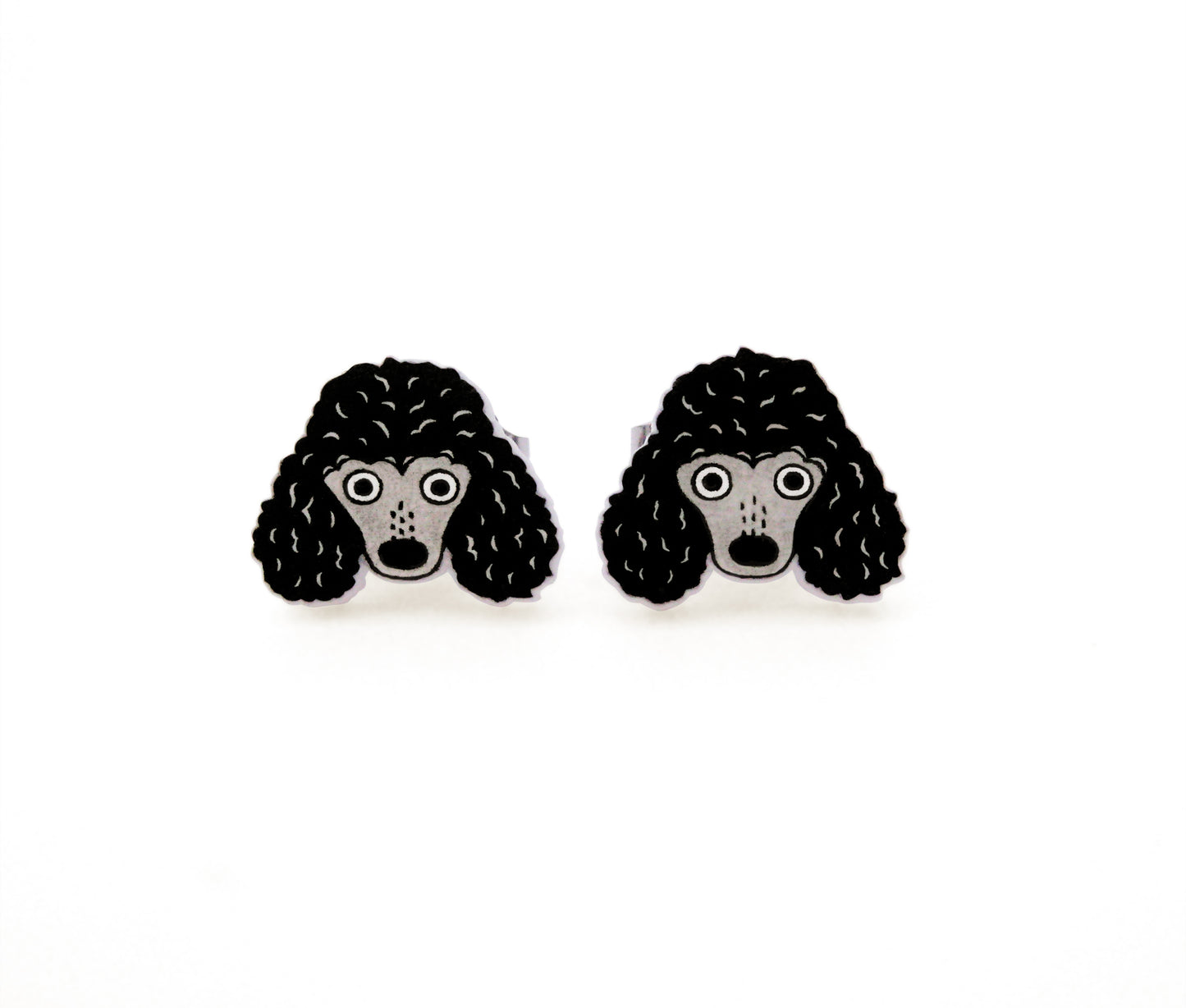 Tiny Black Poodle Stud Earrings | Hypoallergenic Dog Lover Gift