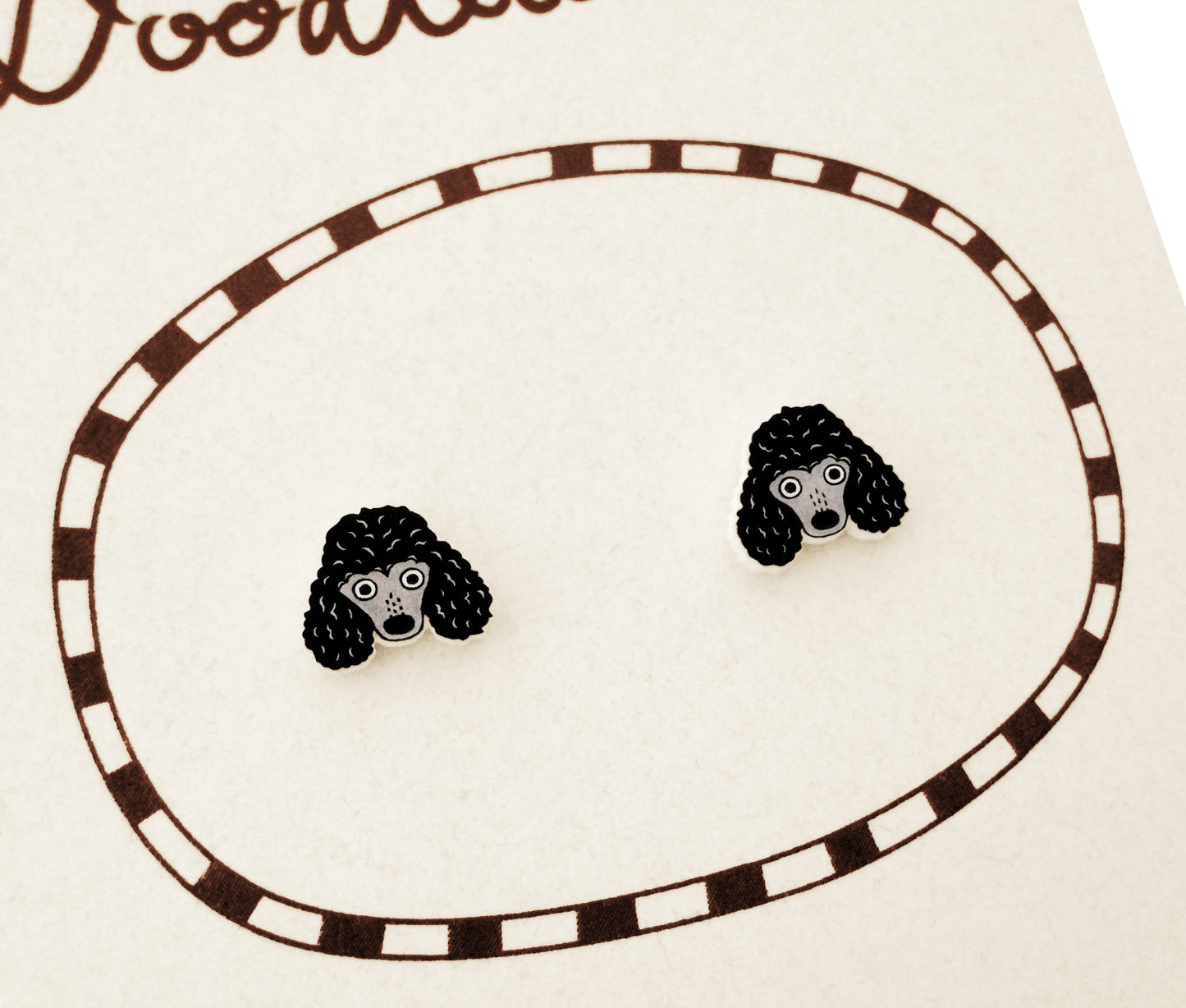 Tiny Black Poodle Stud Earrings | Hypoallergenic Dog Lover Gift