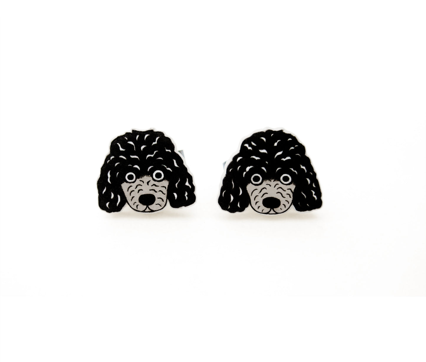 Tiny Black Cockapoo Poodle Stud Earrings | Hypoallergenic Handmade Jewelry