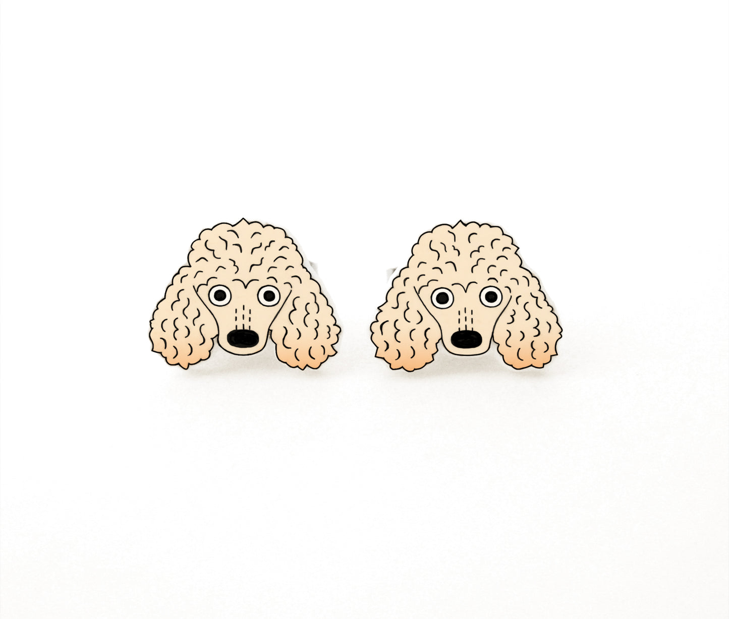 Tiny Cream Poodle Stud Earrings | Hypoallergenic Dog Jewelry