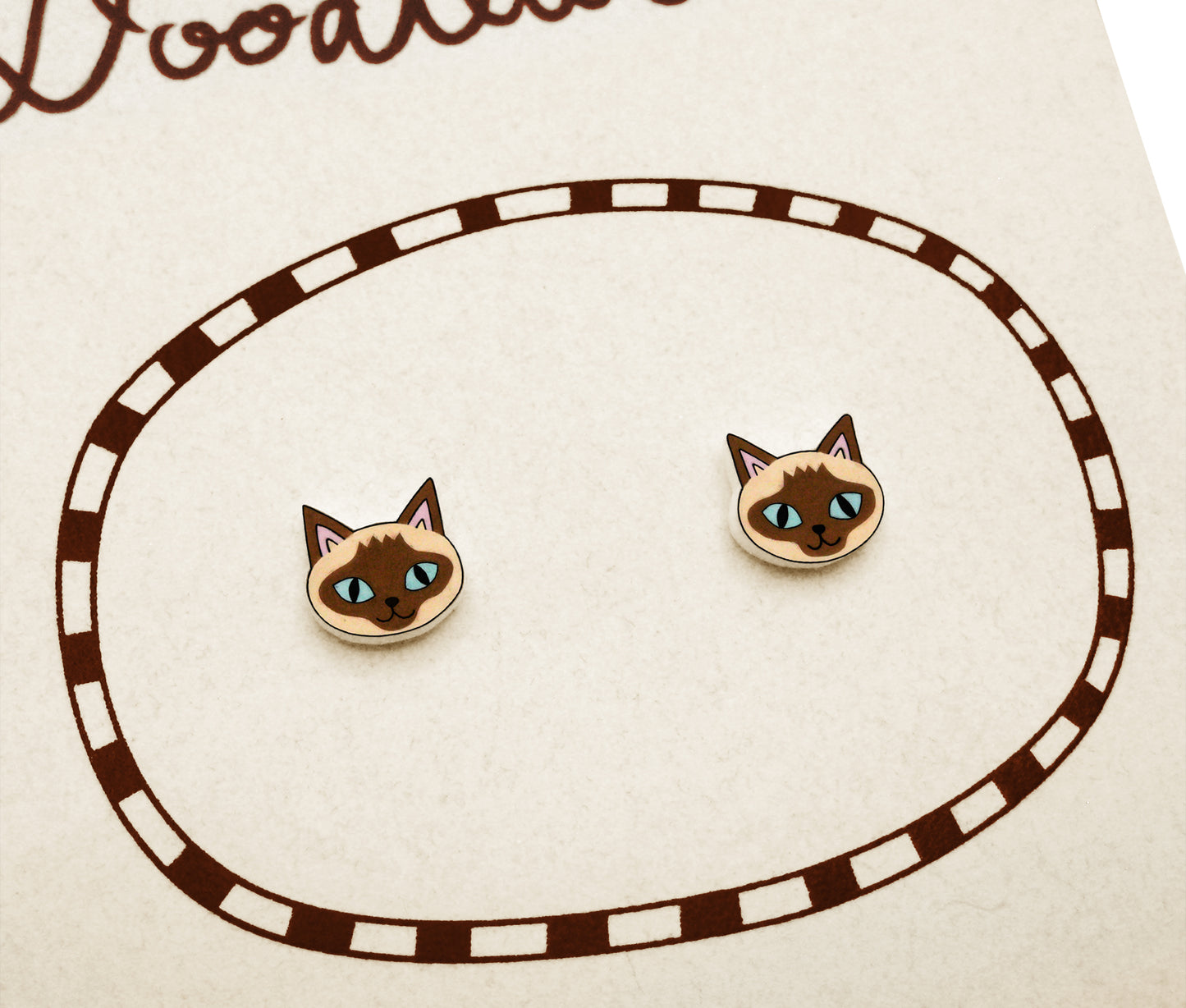 Tiny Siamese Cat Stud Earrings | Hypoallergenic Cat Lover Gift