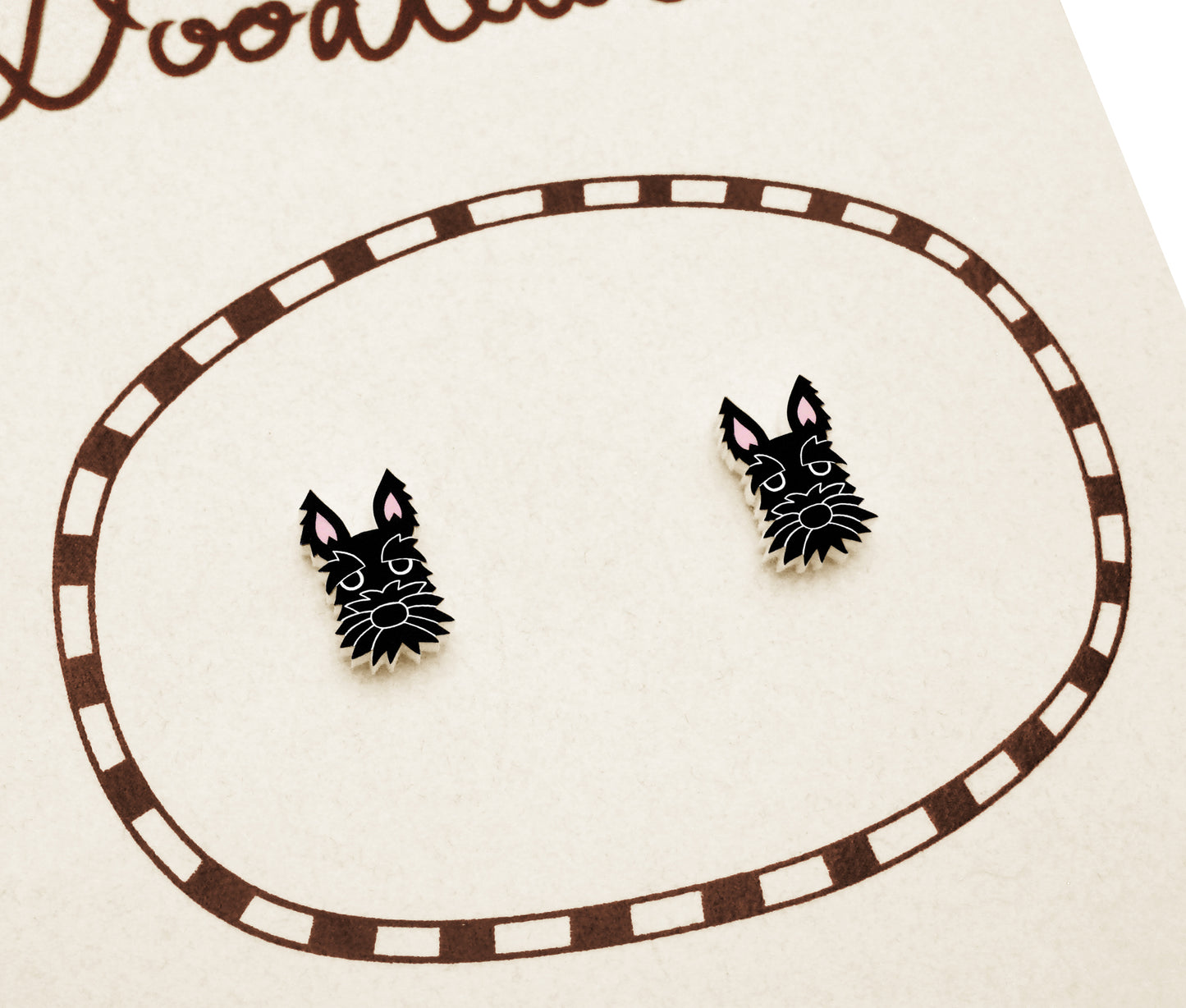 Tiny Black Scottish Terrier Stud Earrings | Hypoallergenic Handmade Dog Jewelry