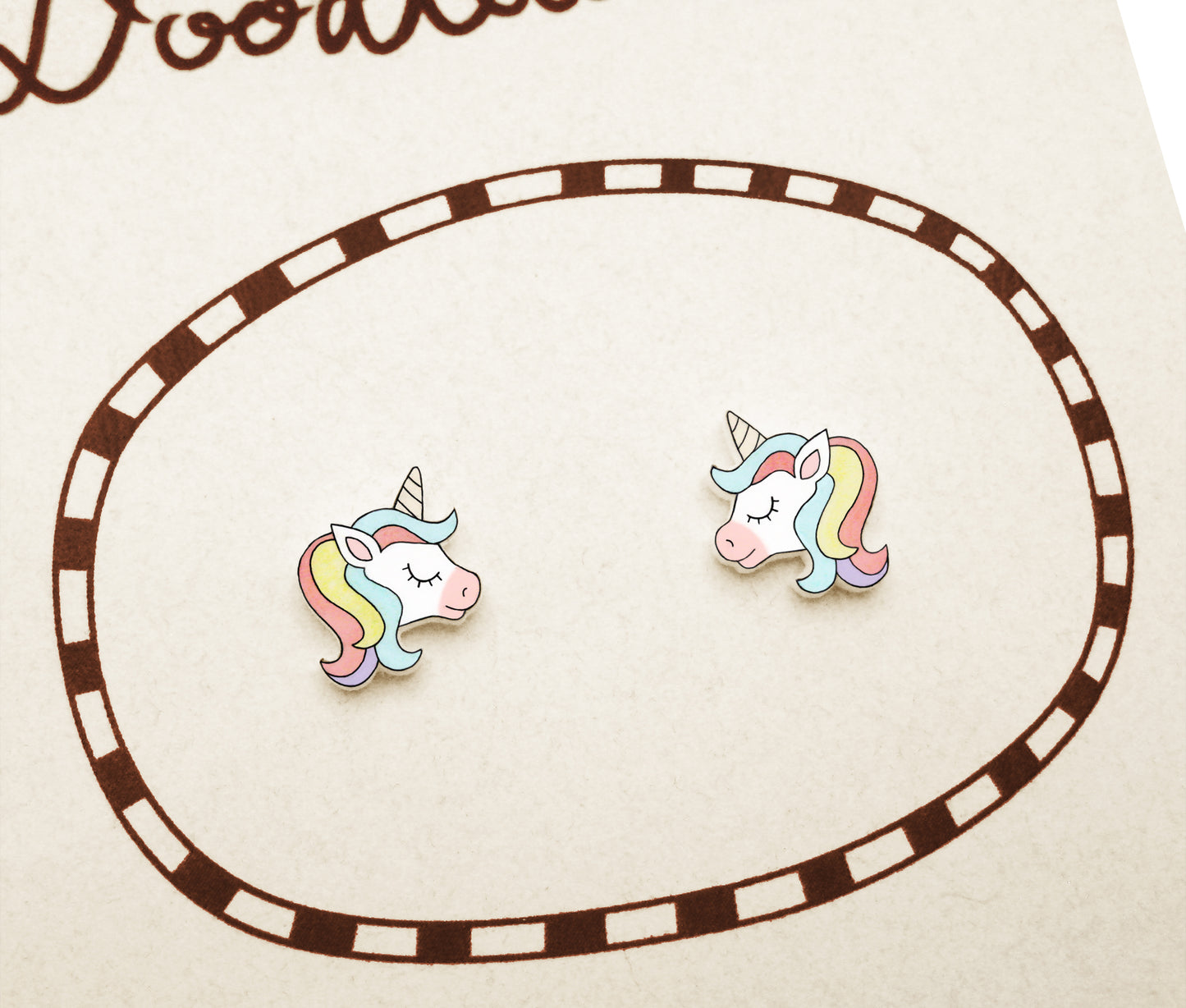 Tiny Rainbow Pastel Unicorn Stud Earrings | Hypoallergenic Jewelry
