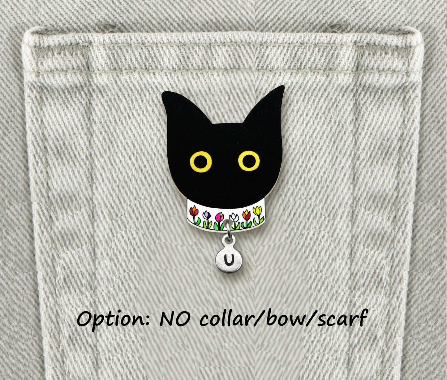 Black Cat Pin | Handcrafted Cute Halloween Brooch