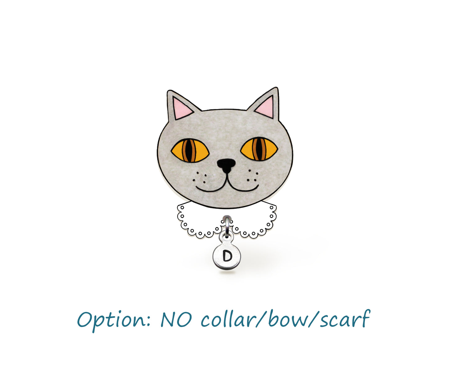 Lilac British Shorthair Cat Pin | Unique Handmade Pet Brooch