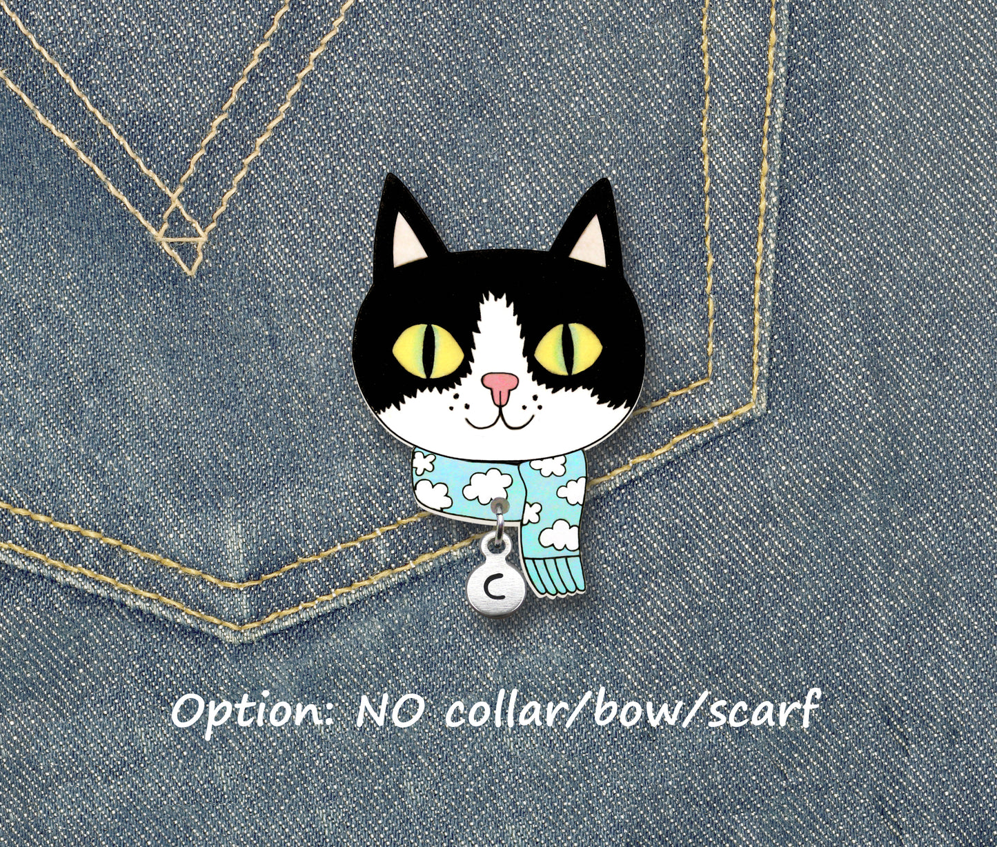 Black & White Tuxedo Cat Pin | Fun Pet Lover Gift