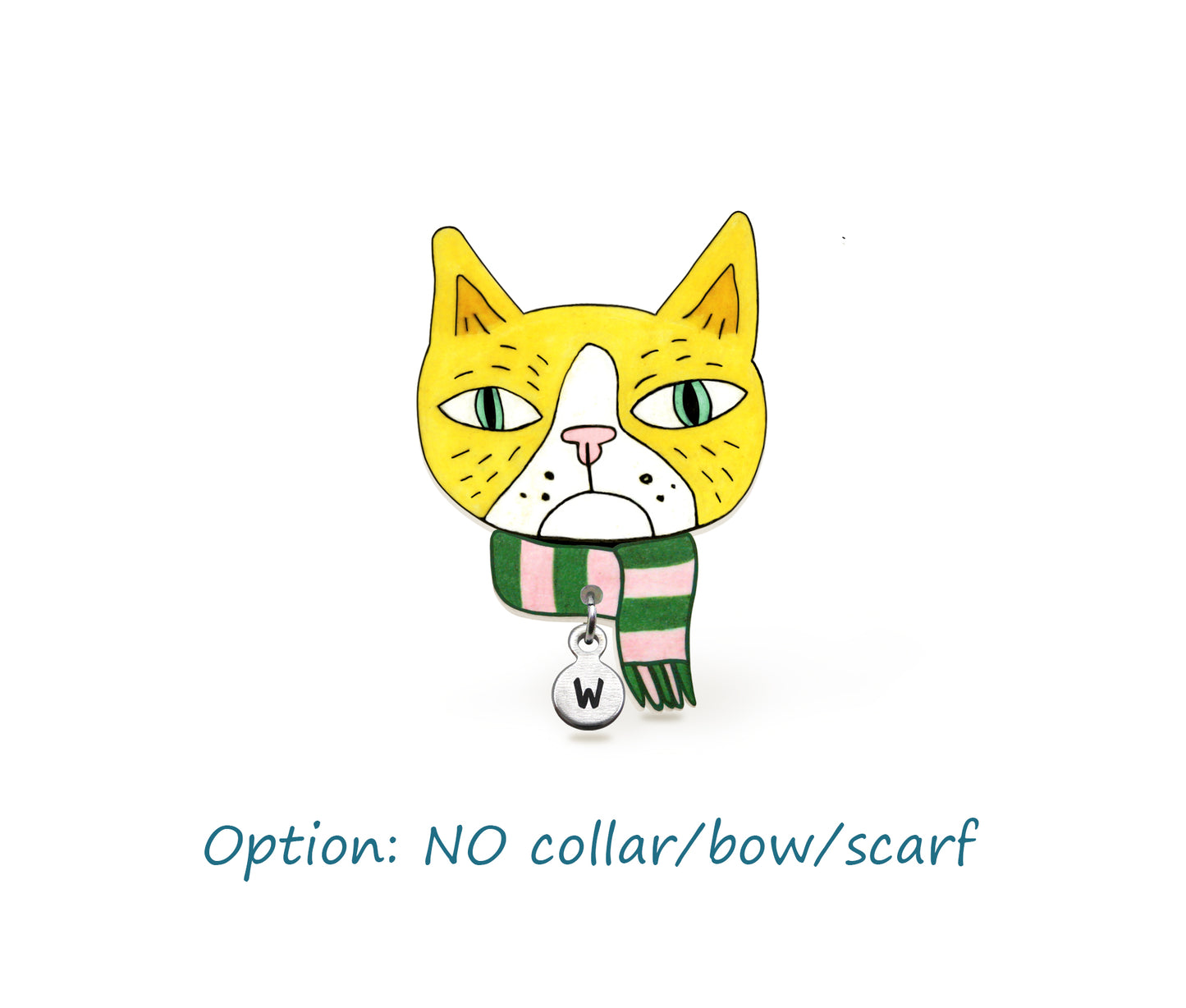 Yellow Cat Pin | Quirky Handmade Cat Brooch