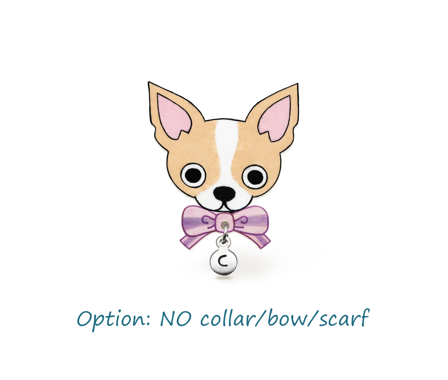 Fawn & White Chihuahua Pin | Handmade Dog Jewelry