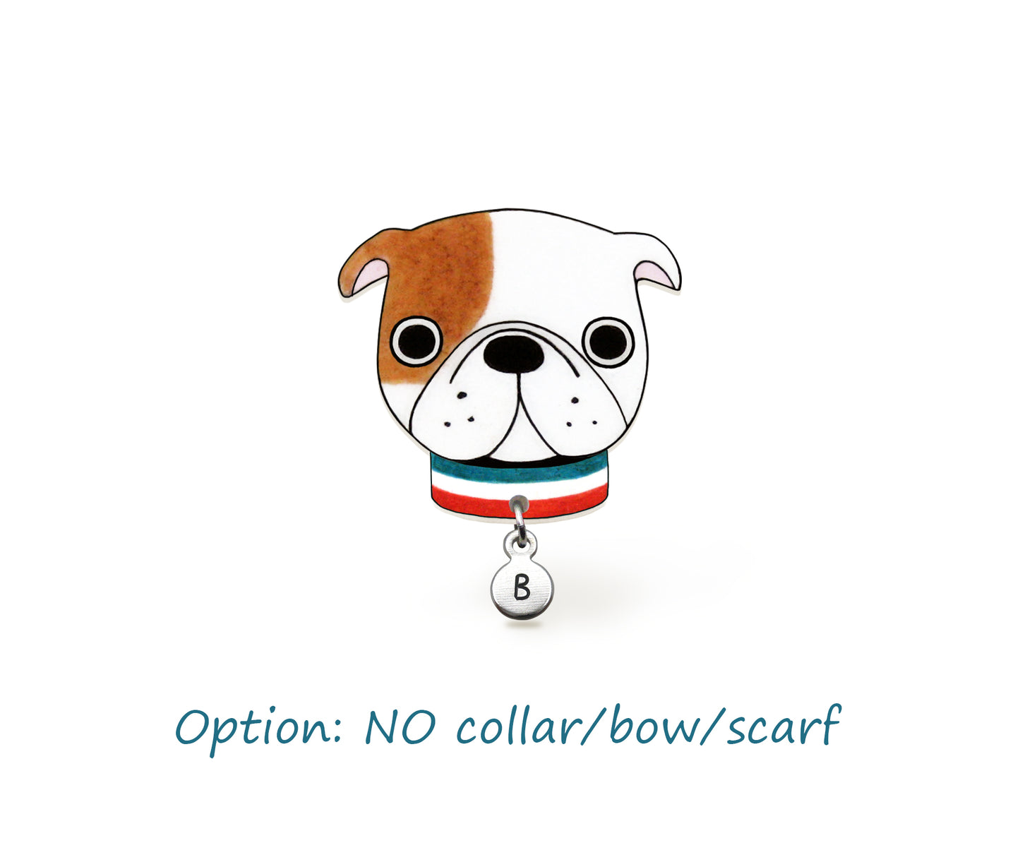 Brown Tan White English Bulldog Pin