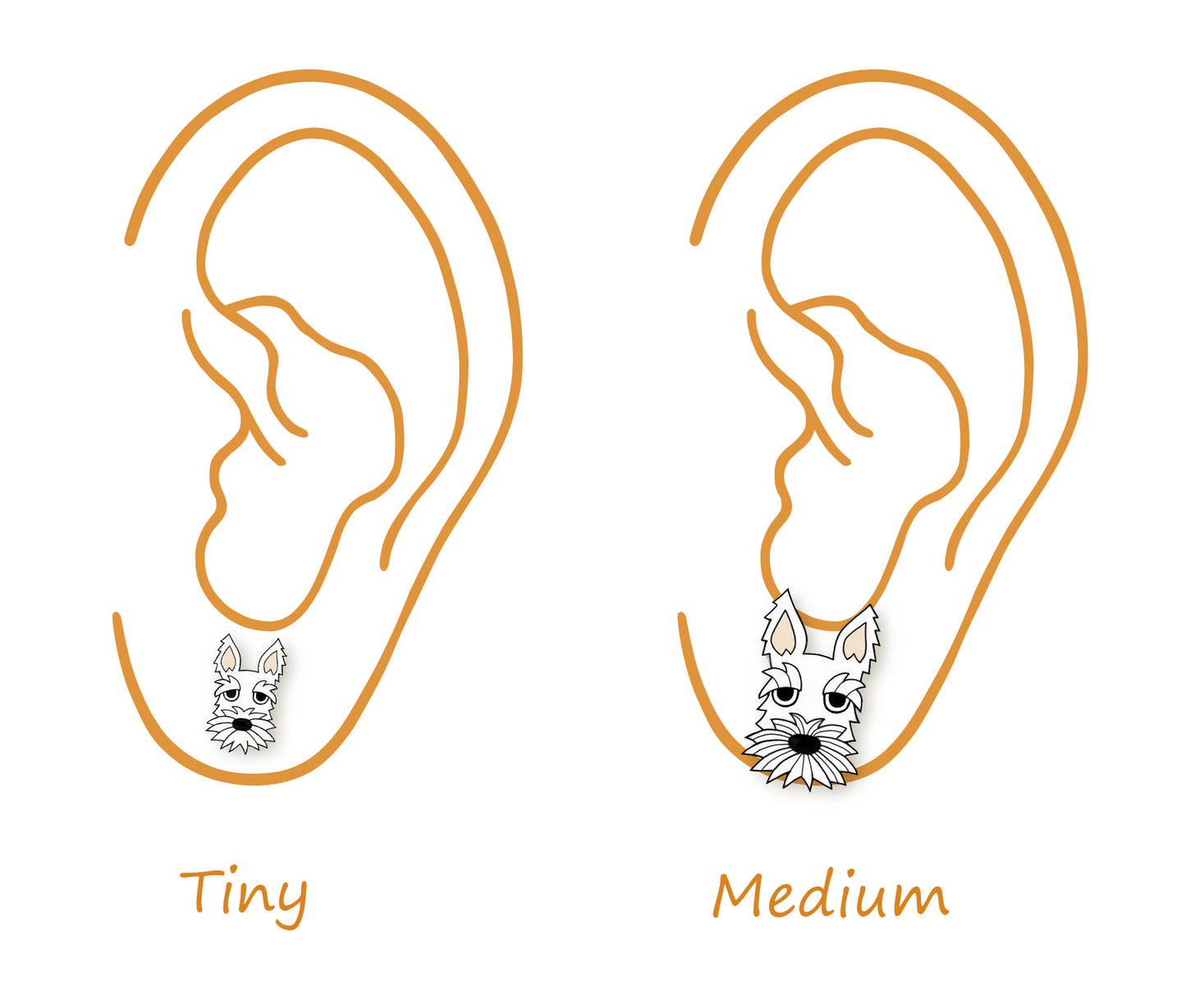 Tiny White Scottish Terrier Stud Earrings | Hypoallergenic Dog Jewelry
