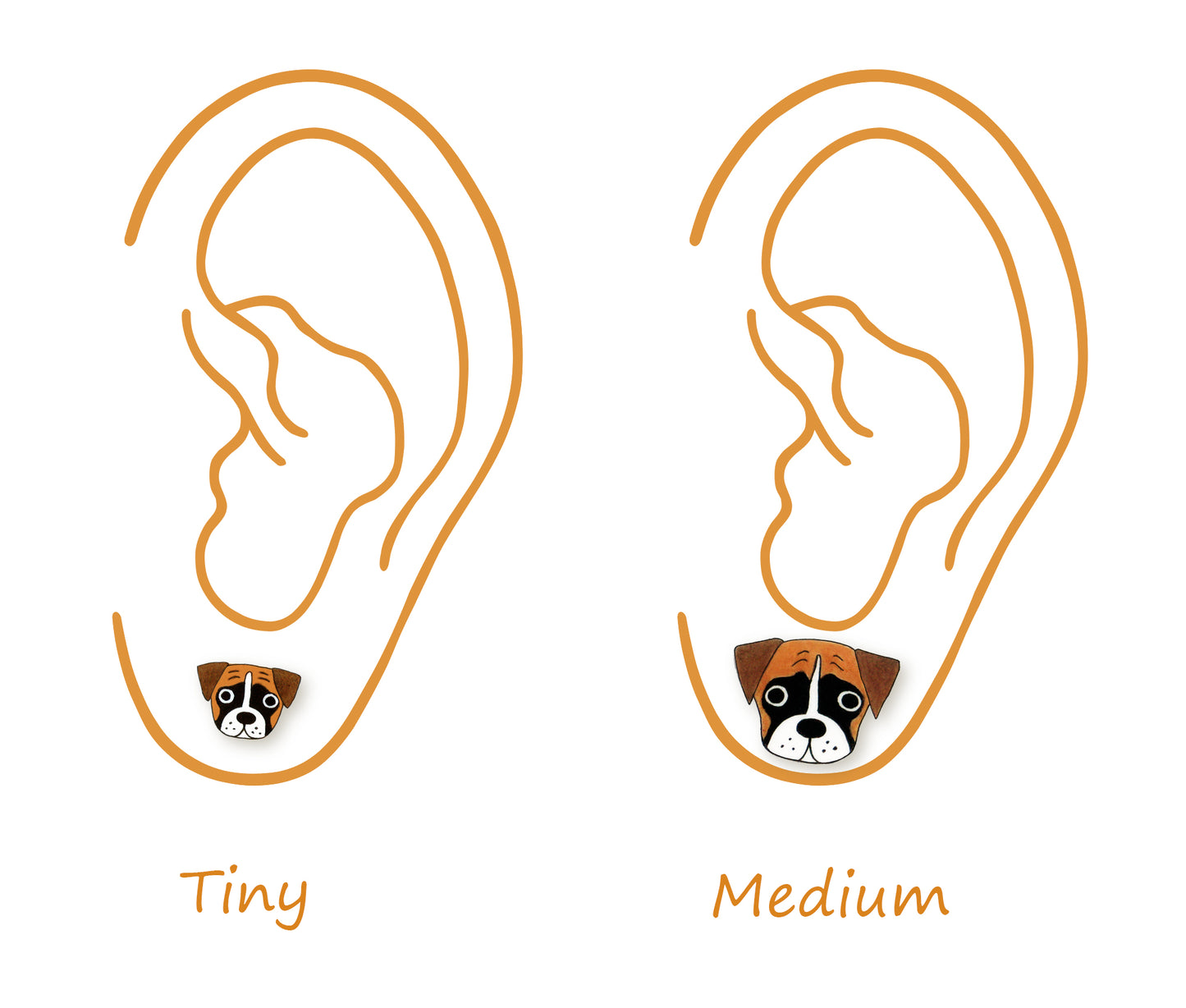 Tiny Boxer Stud Earrings | Hypoallergenic Dog Mom Gift