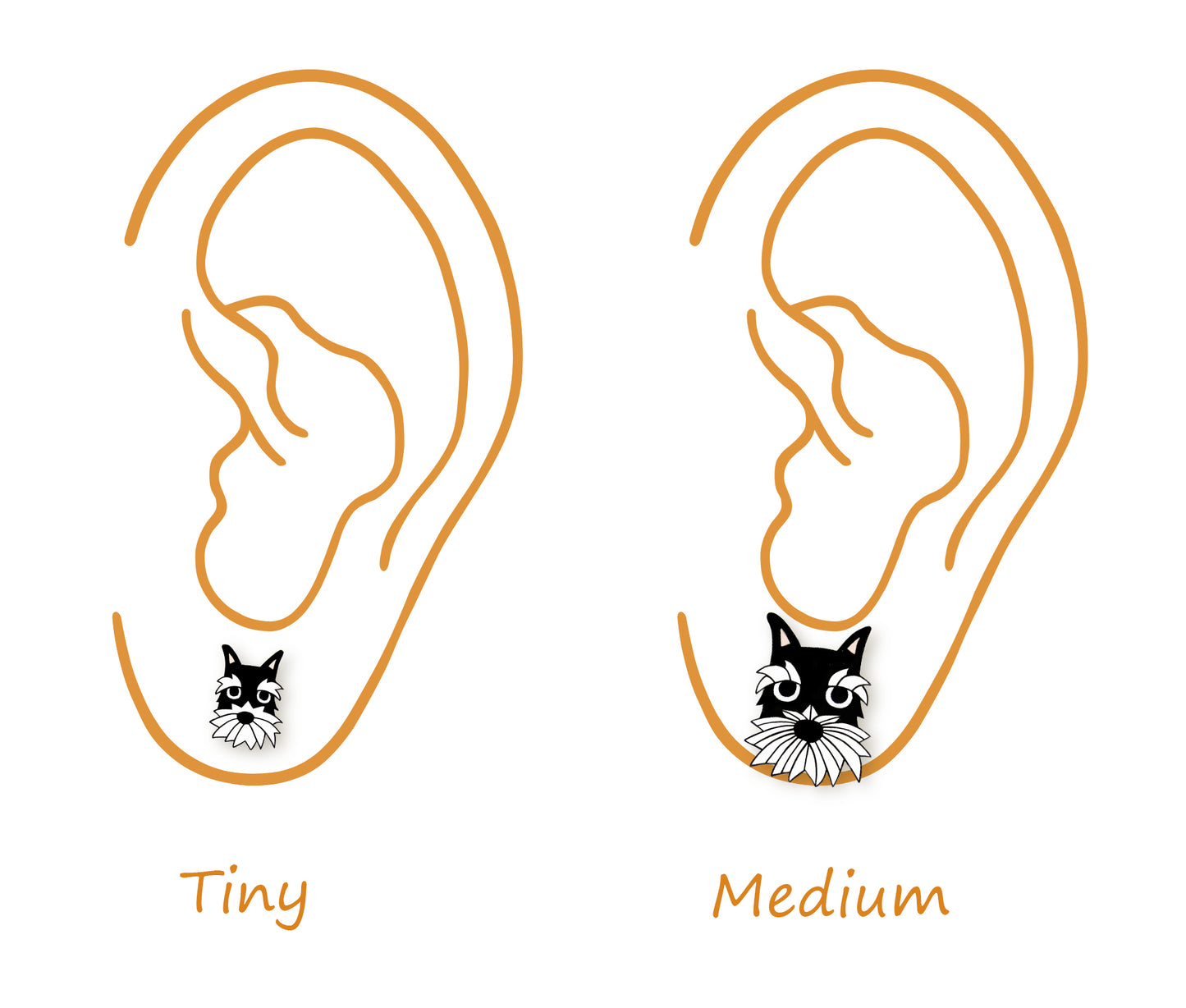 Tiny Black Silver Schnauzer Stud Earrings | Hypoallergenic Dog Lover Gift