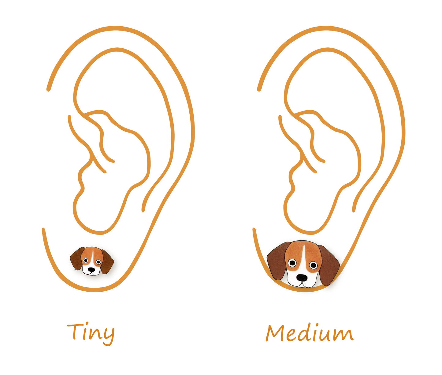 Tiny Beagle Stud Earrings | Hypoallergenic Dog Jewelry