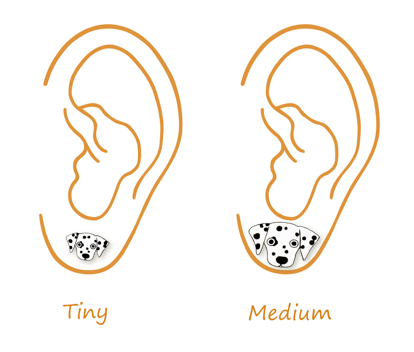 Tiny Dalmatian Stud Earrings | Spotted Dog Jewelry | Hypoallergenic Jewelry