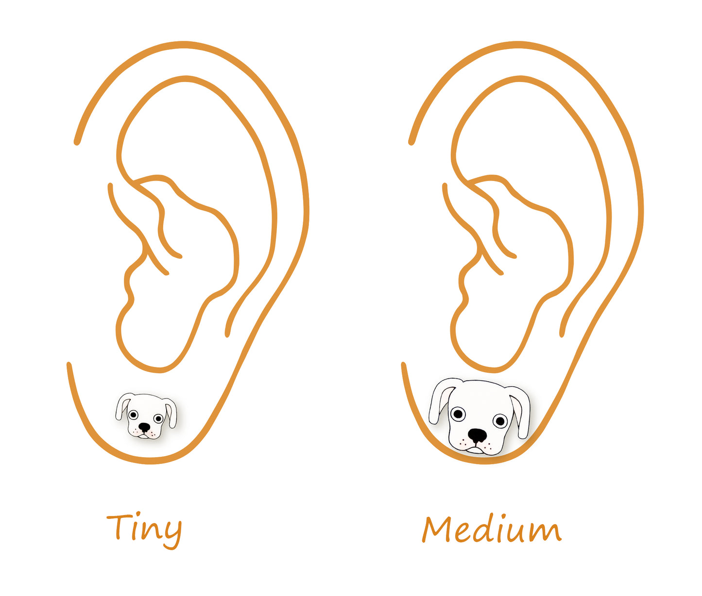 Tiny White Boxer Stud Earrings | Hypoallergenic Dog Jewelry