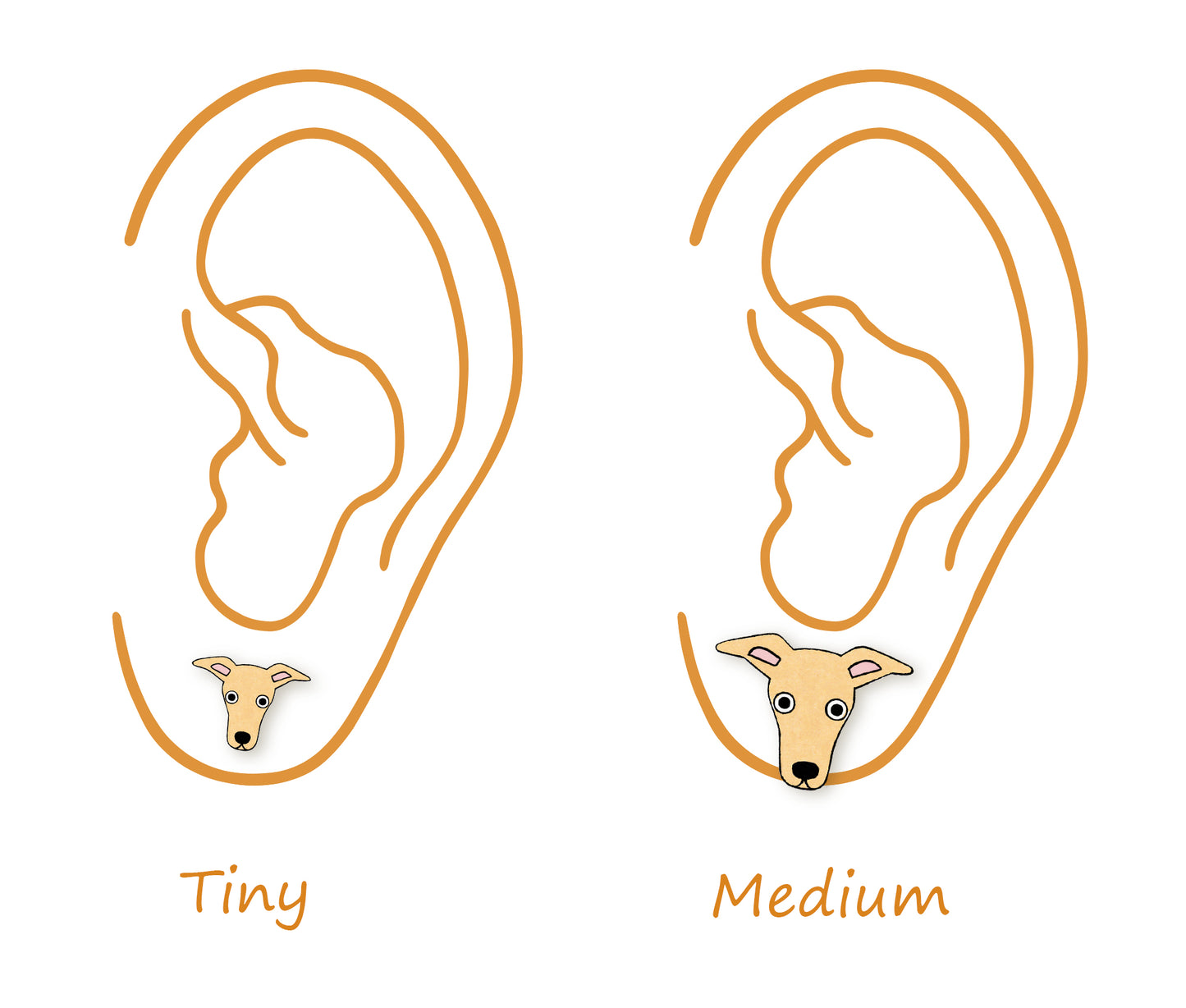 Tiny Fawn Italian Greyhound Whippet Stud Earrings | Hypoallergenic Dog Jewelry