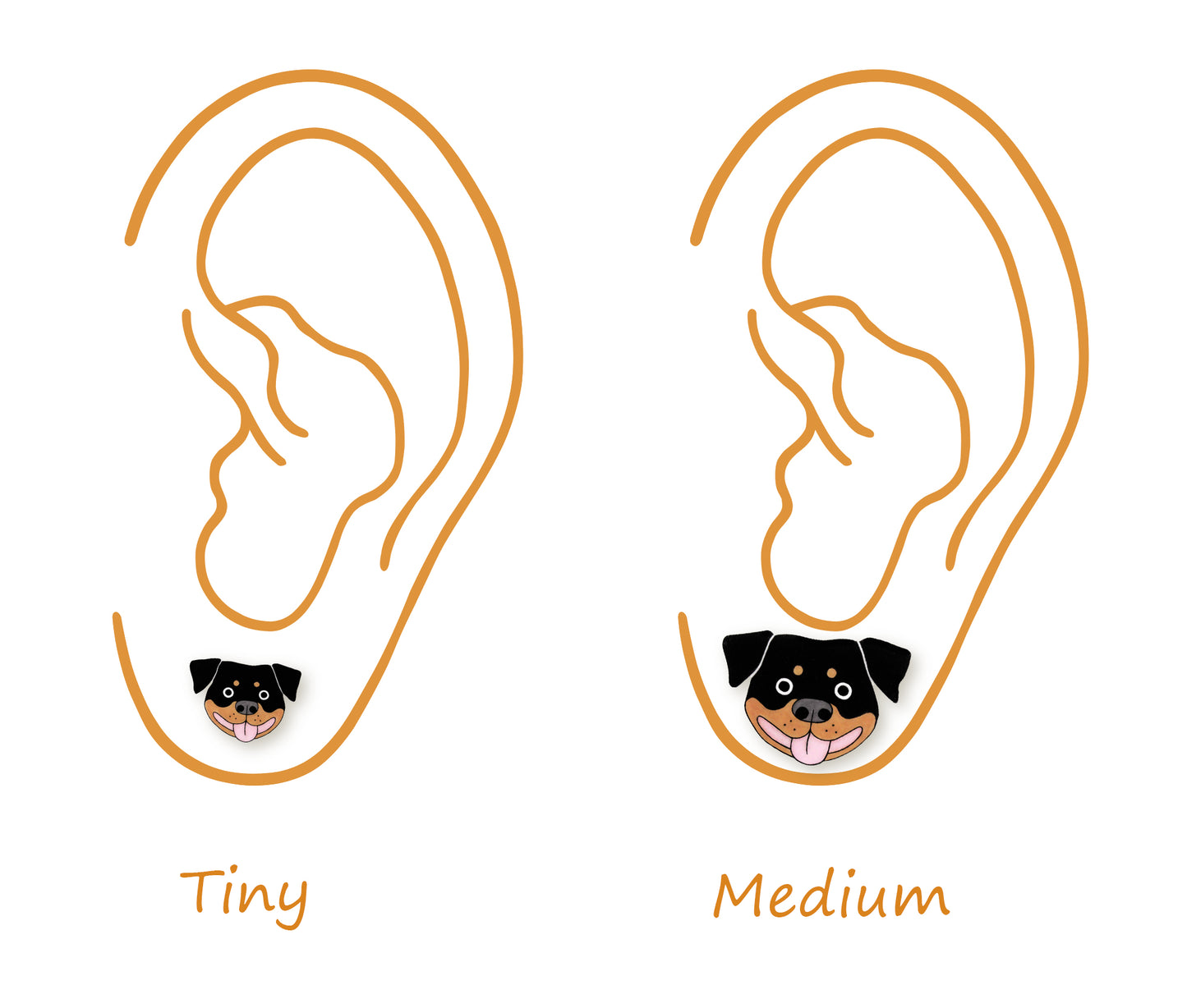 Rottweiler Stud Earrings