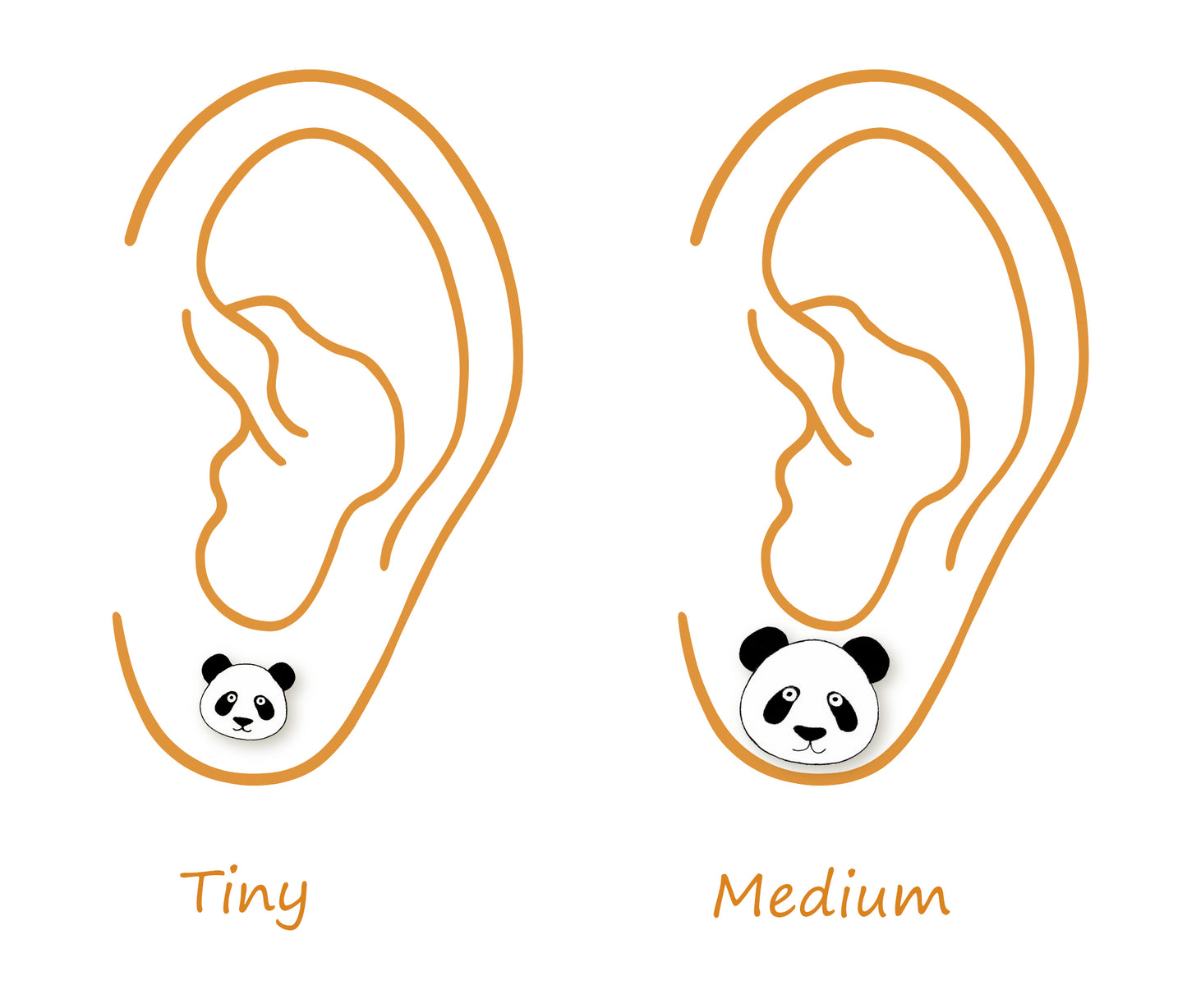 Tiny Panda Stud Earrings | Hypoallergenic Handmade Jewelry
