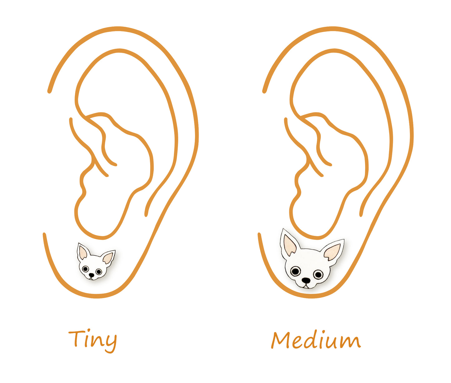 Tiny White Chihuahua Stud Earrings | Hypoallergenic Handmade Dog Jewelry
