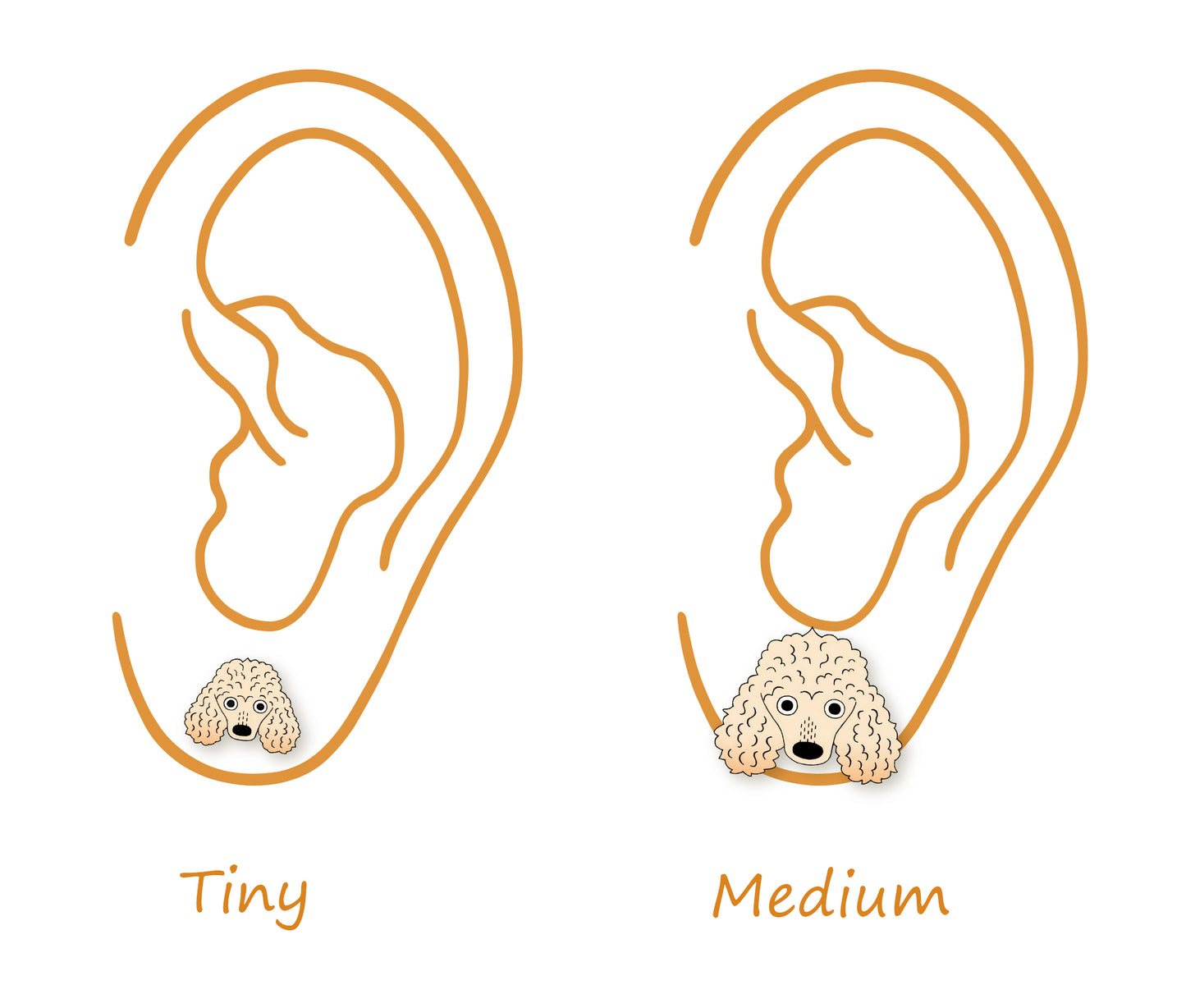 Tiny Cream Poodle Stud Earrings | Hypoallergenic Dog Jewelry