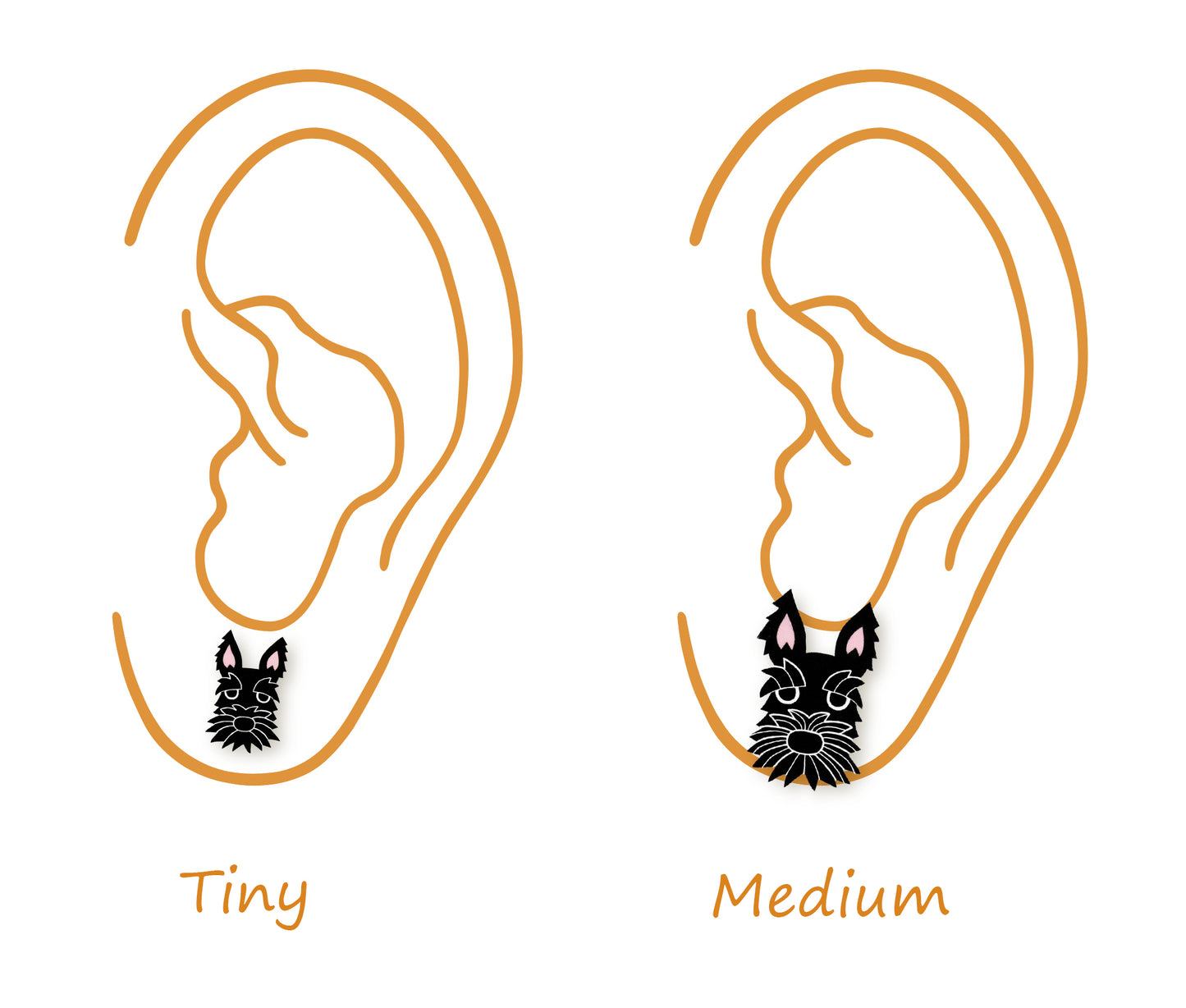 Tiny Black Scottish Terrier Stud Earrings | Hypoallergenic Handmade Dog Jewelry