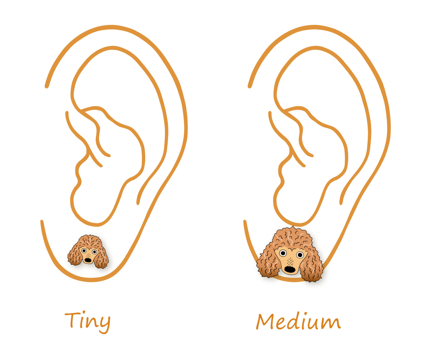 Tiny Apricot Poodle Stud Earrings | Hypoallergenic Handmade Dog Jewelry
