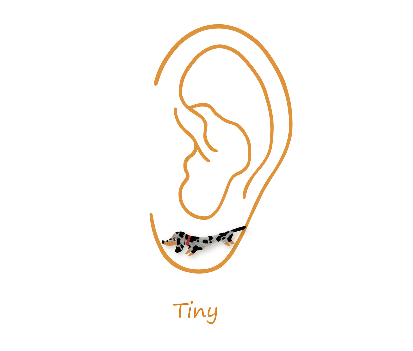 Tiny Dapple Dachshund Stud Earrings | Hypoallergenic Dog Jewelry