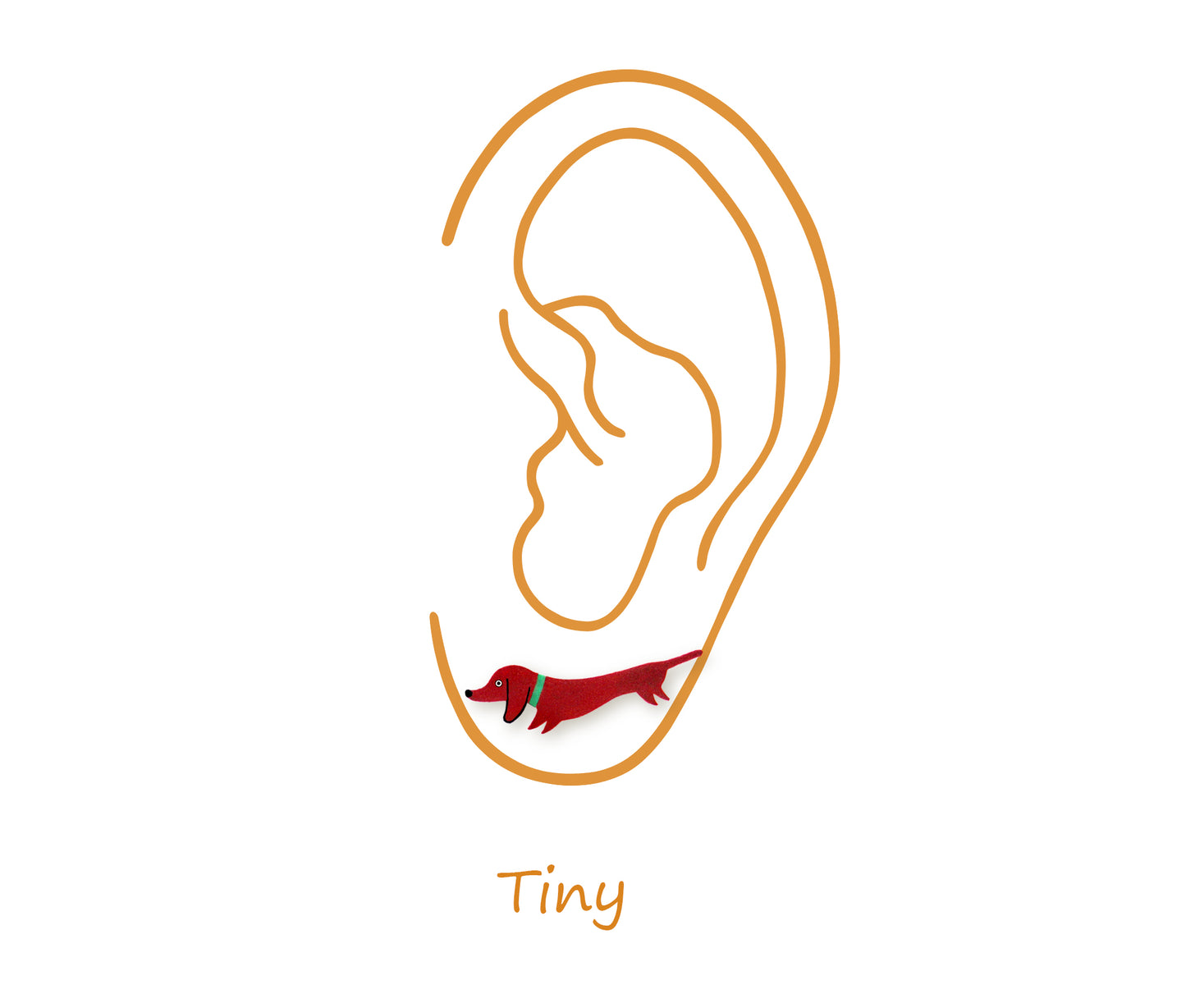 Tiny Red Dachshund Stud Earrings | Quirky Wiener Dog Jewelry | Hypoallergenic Dog Mom Gift