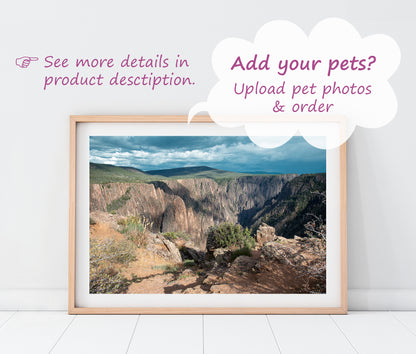 Custom Pet Portrait | Black Canyon Overlook Gunnison National Park Colorado Landscape Photo Print